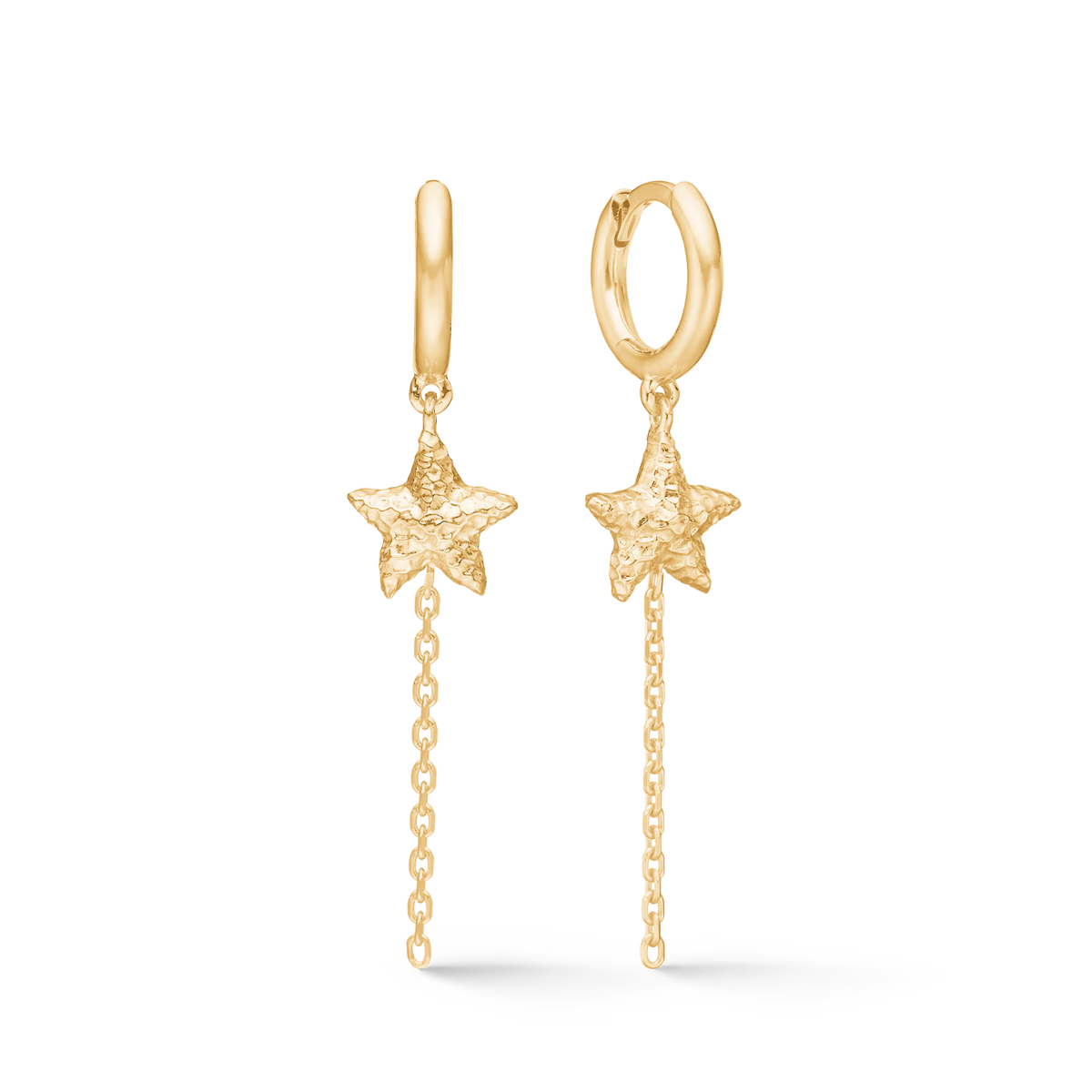 Starfish Lustre Creoler Forgyldt Sølv