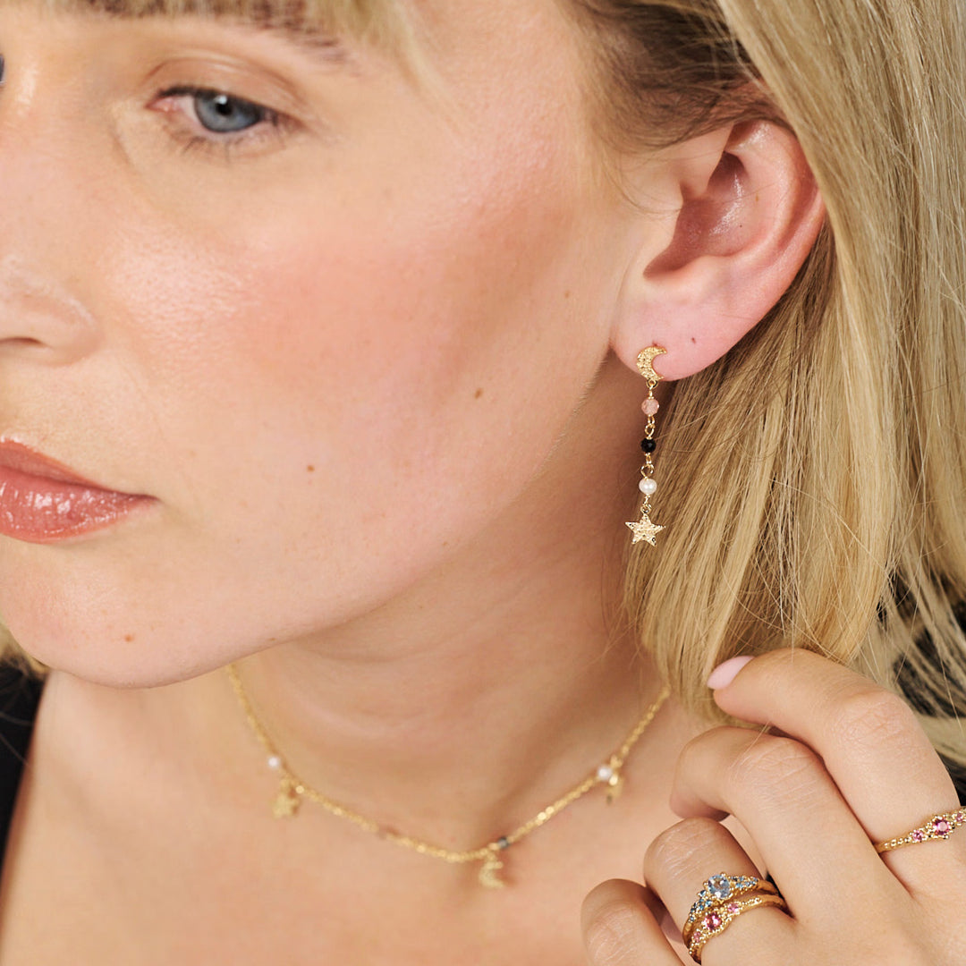 Starlight Ørehængere Sølv Forgyldt