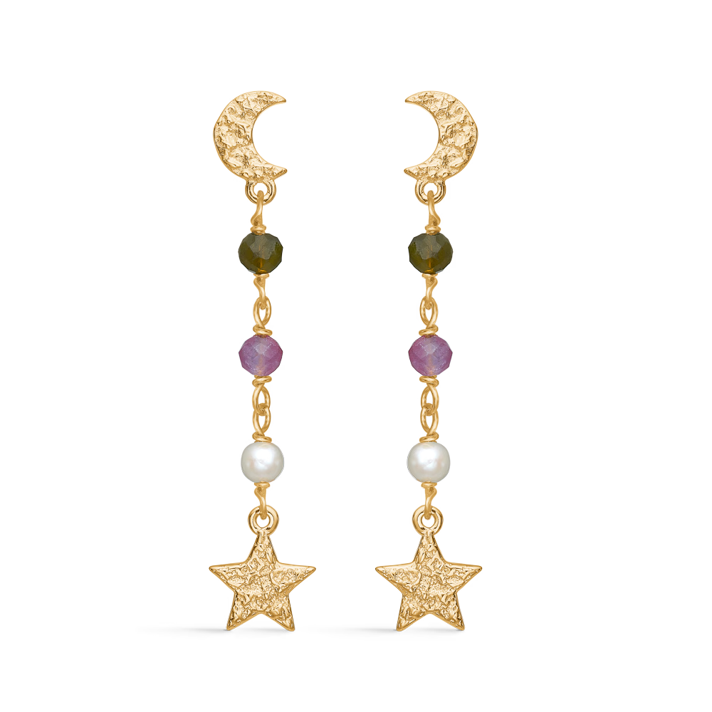 Starlight Ørehængere Sølv Forgyldt