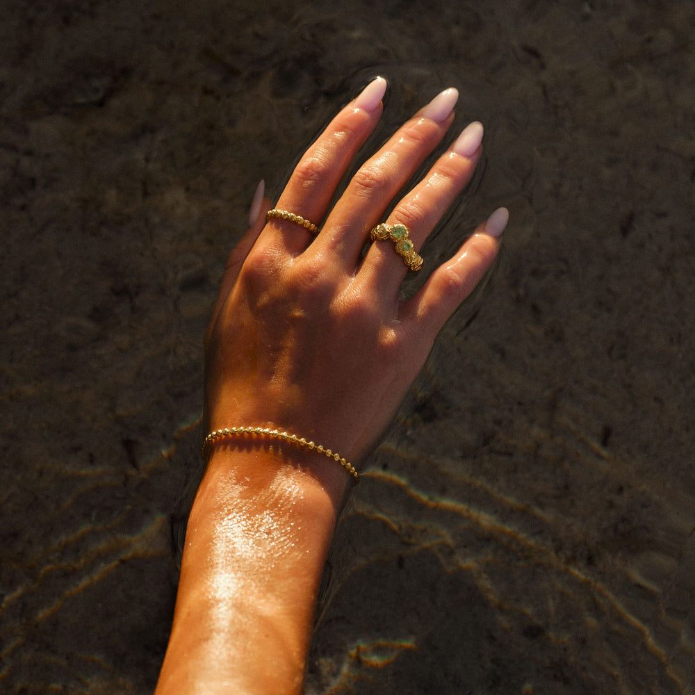 Textured Dots Bracelet Forgyldt Sølv