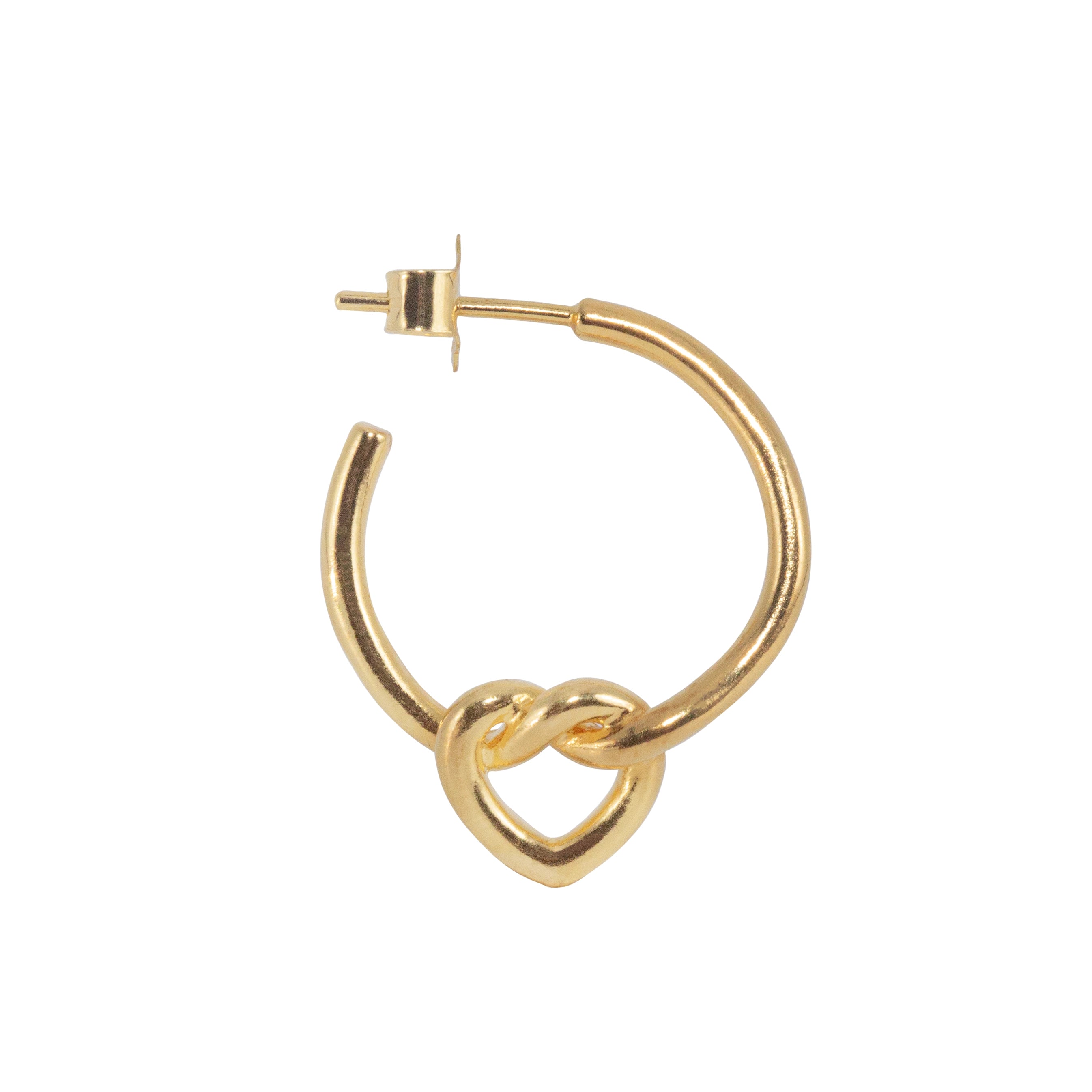 TIED HEART HOOP FORGYLDT SØLV