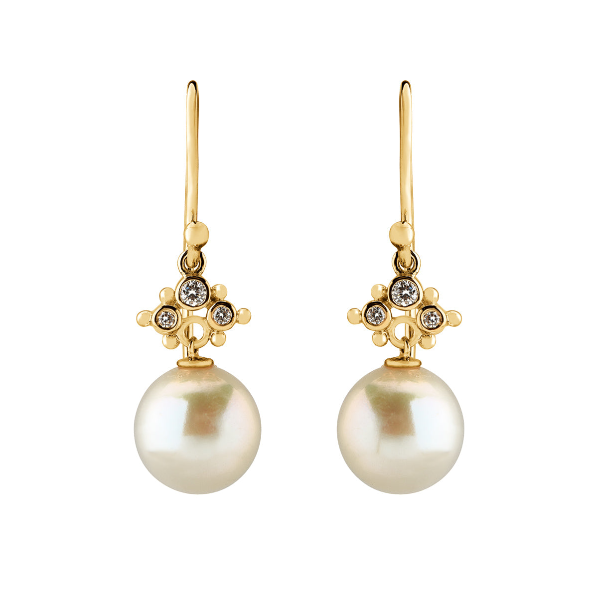 Trinity, ørehængere 14K guld m. fw perle 9-10 mm – fra Dirks Jewellery | Dirks Jewellery