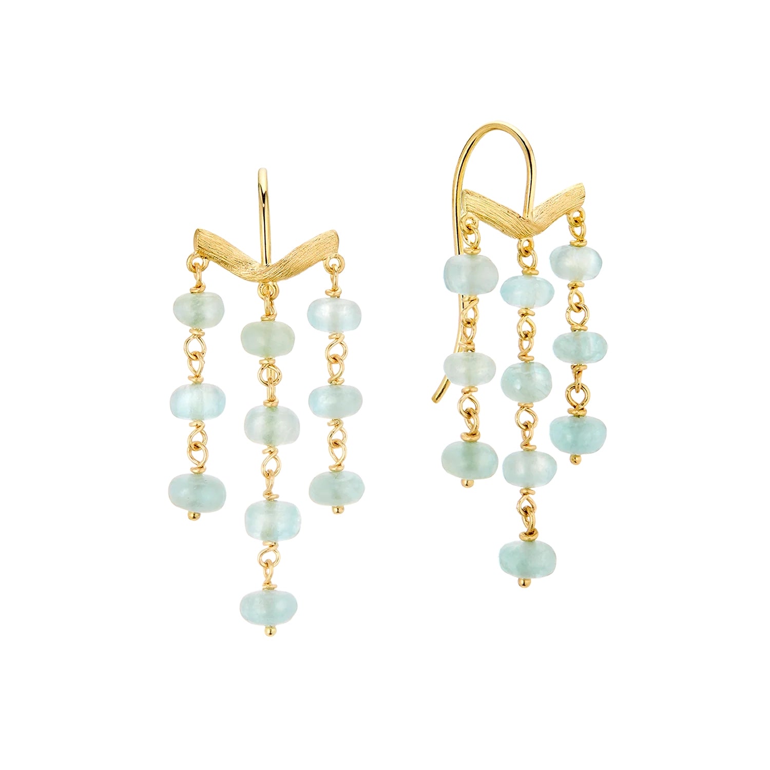 Vega Cascade Øreringe 18K Guld Akvamarin