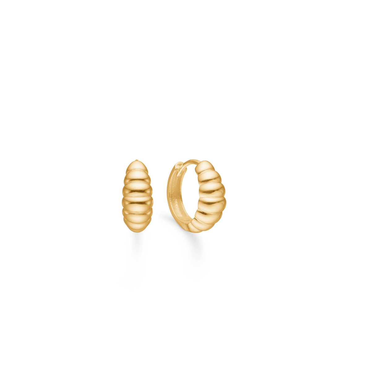Wave Hoops 14K Guld