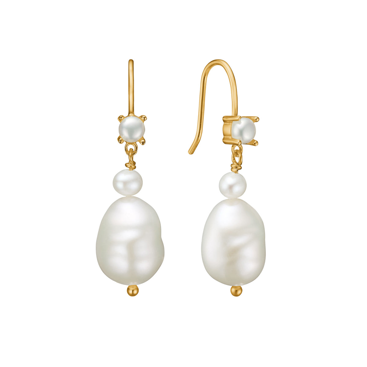 Øreringe, forgyldt sølv m. fwp – fra Carré Copenhagen | Dirks Jewellery