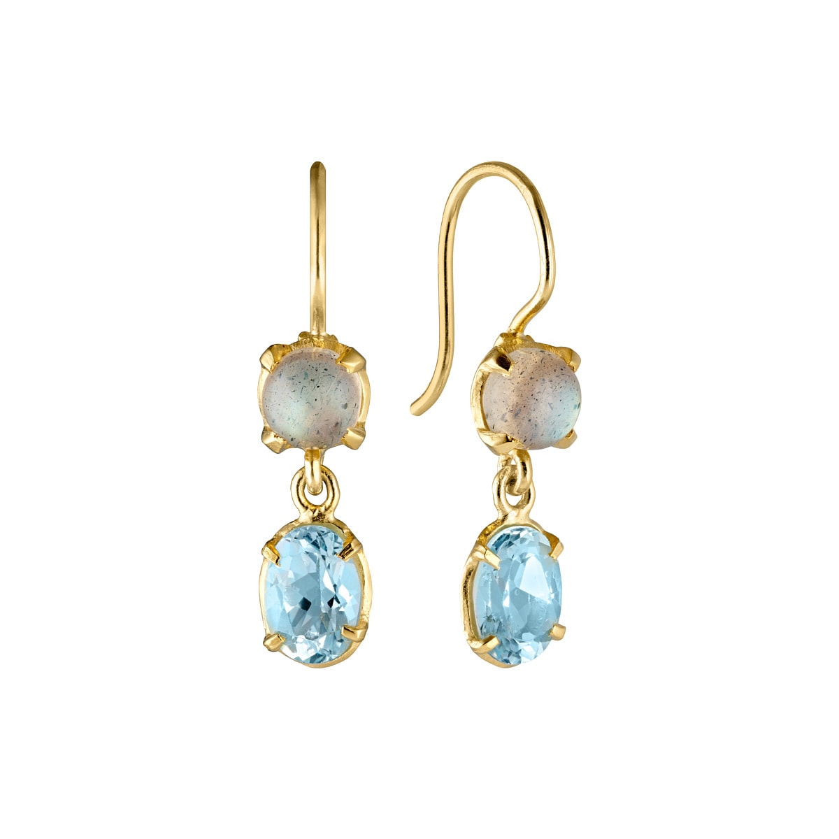 Øreringe m. blå labradorit og turkis, forg – fra Carré Copenhagen | Dirks Jewellery