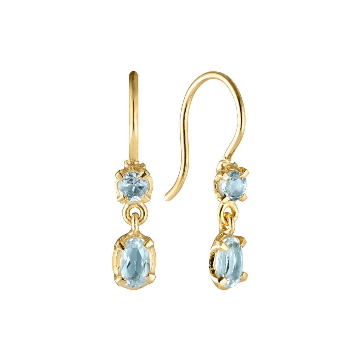 Øreringe m. blå topas, forg – Ægte håndværk fra Dirks Jewellery