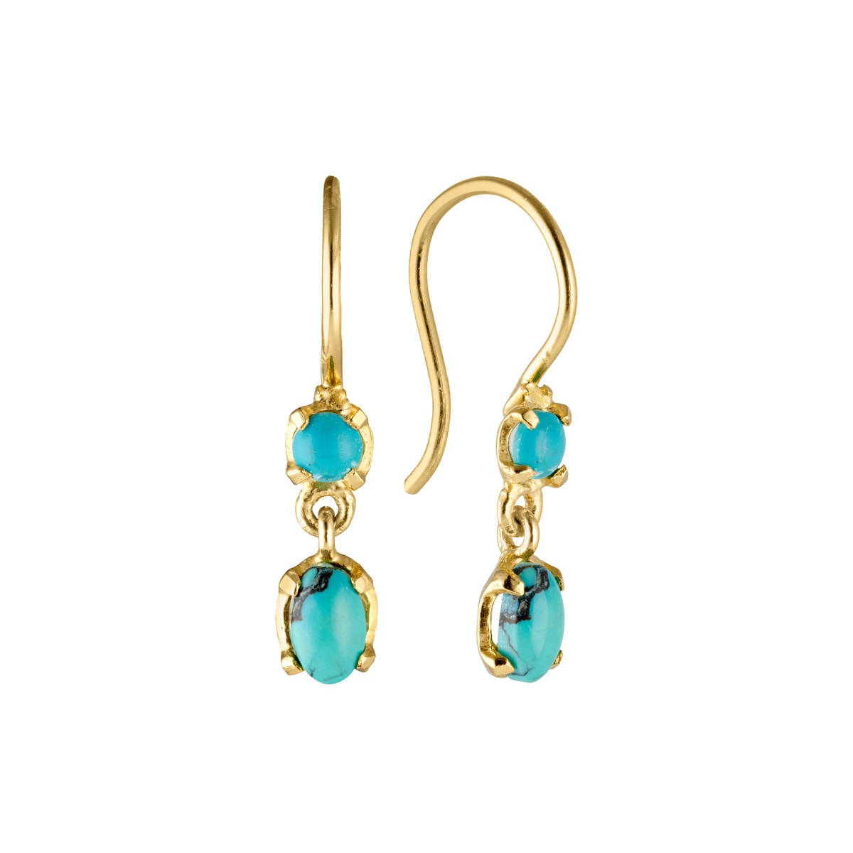 Ørehænger m. turkis, forg – fra Carré Copenhagen | Dirks Jewellery