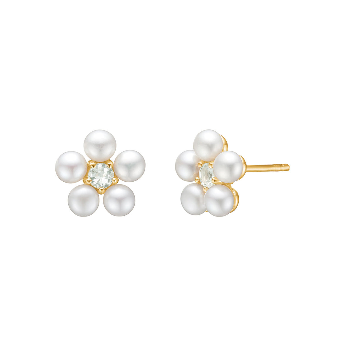 Ear studs m Prasiolite og Perle fg – fra Carré Copenhagen | Dirks Jewellery