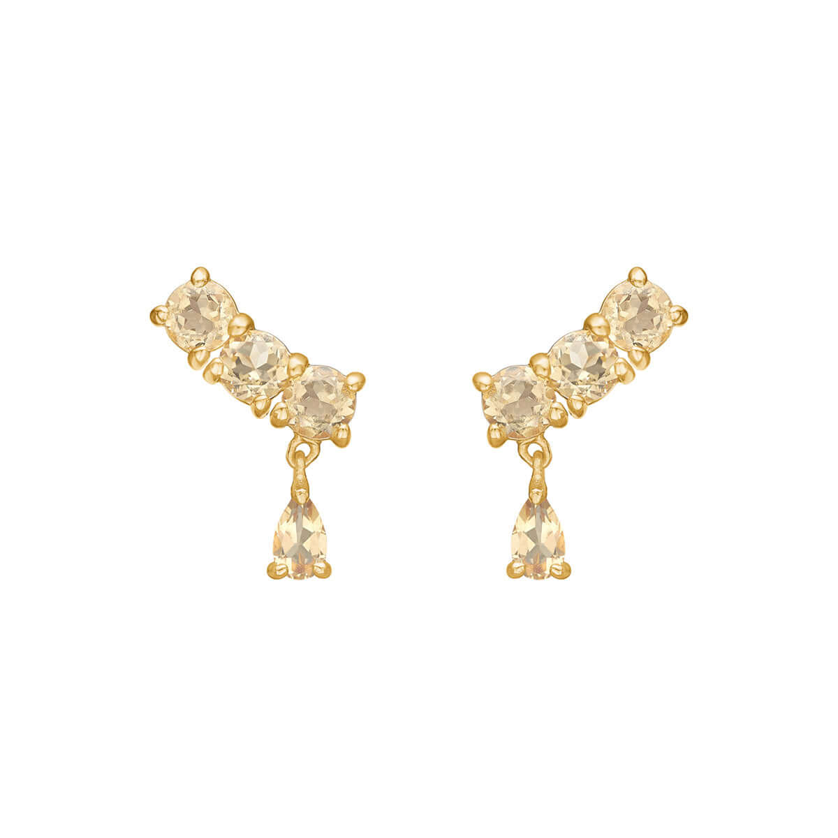 Ørestikker m. Champange kvarts FG – Ægte håndværk fra Dirks Jewellery