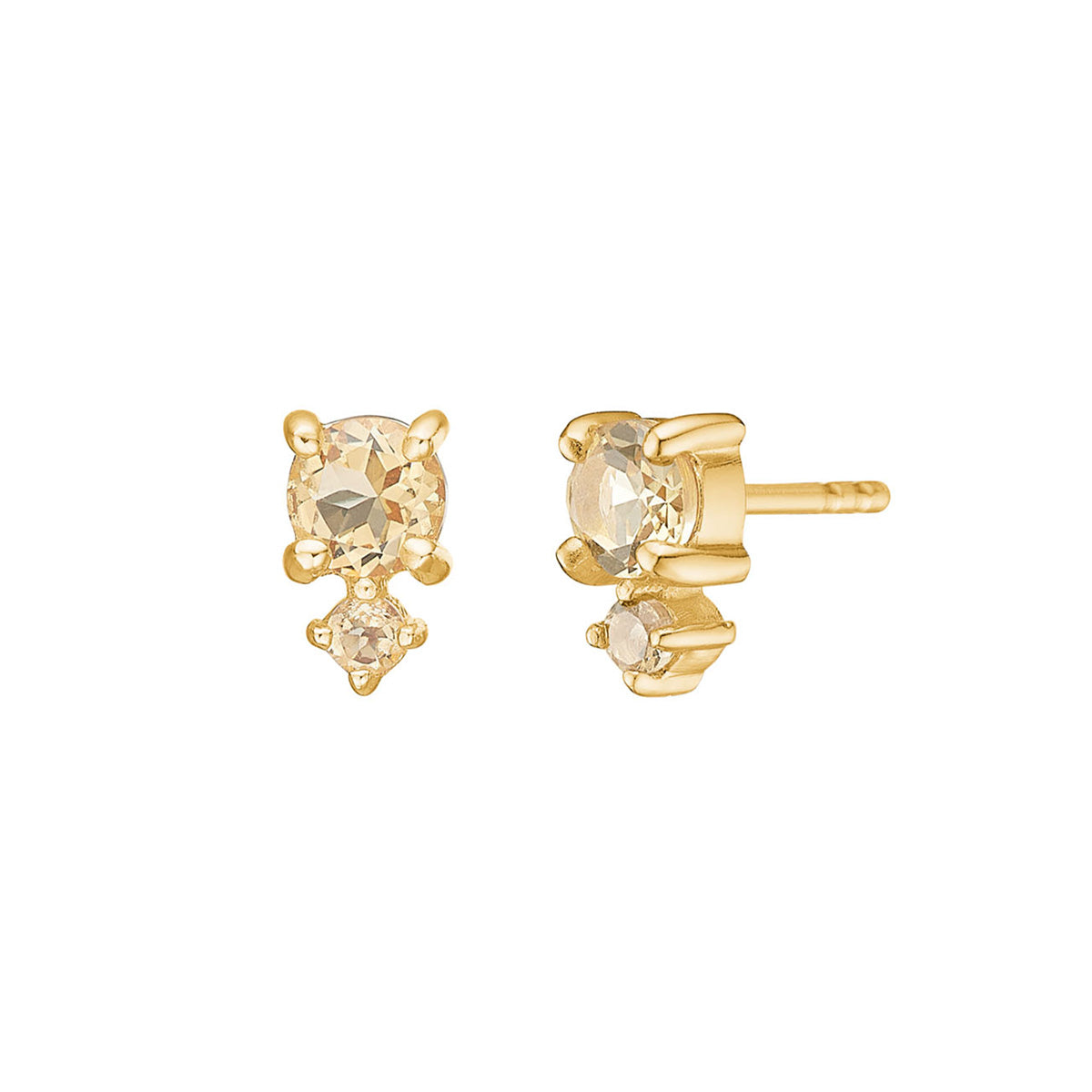 Ear studs m champ. Quartz. – fra Carré Copenhagen | Dirks Jewellery