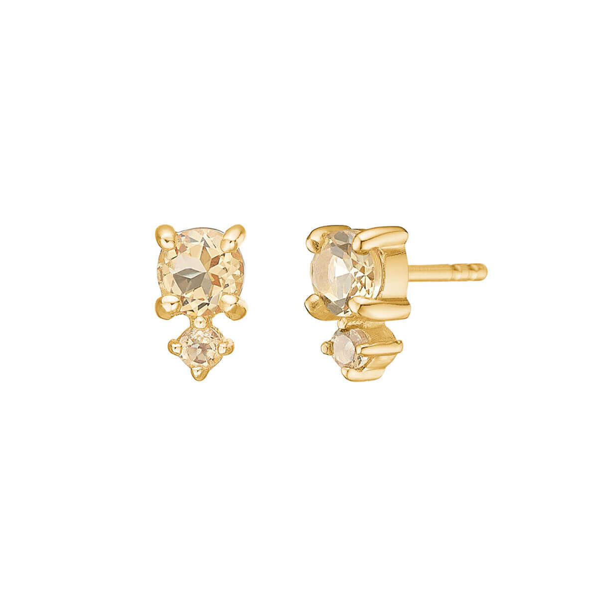 Ear studs m champ. Quartz. – Ægte håndværk fra Dirks Jewellery