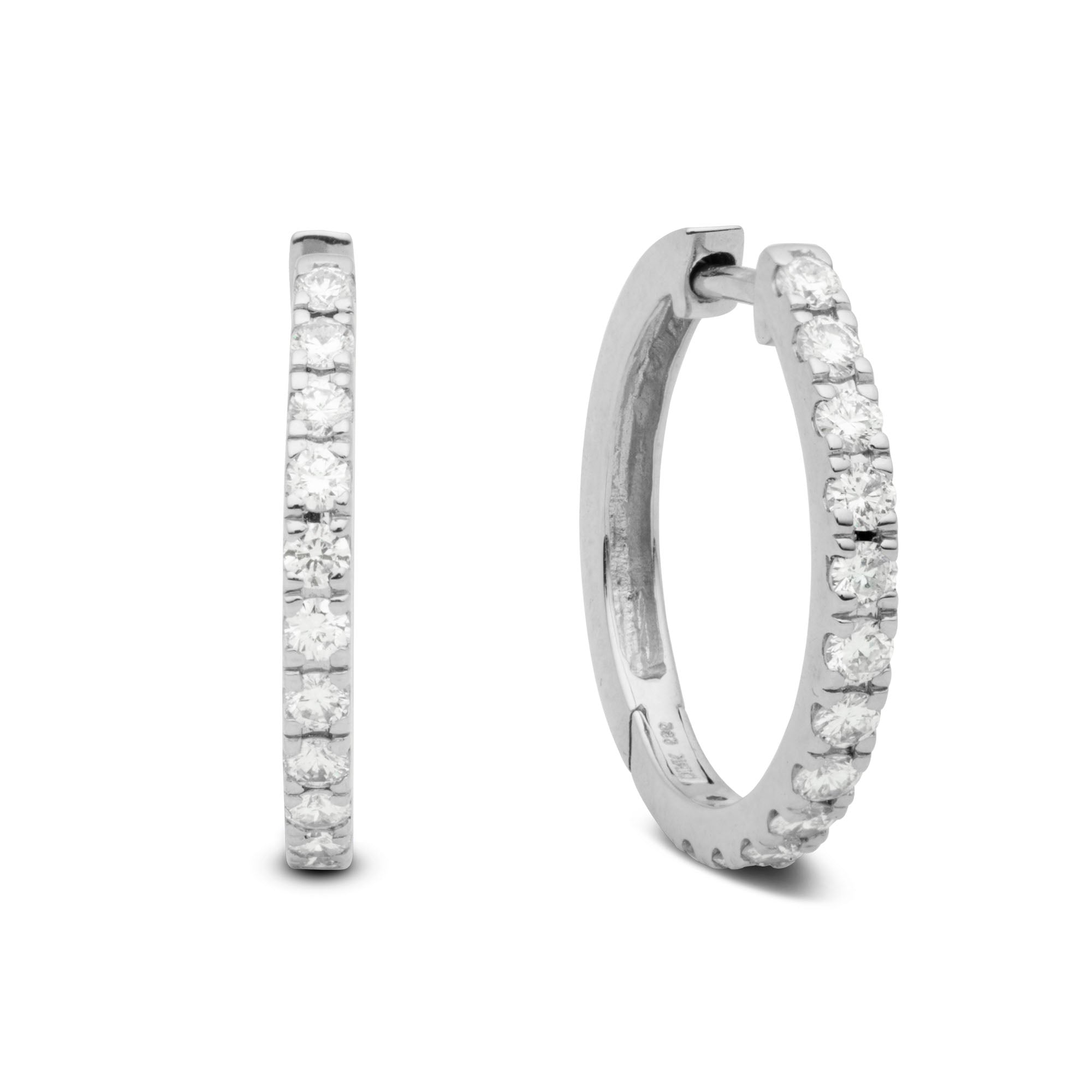 Diana Hoops, 14K hvidguld m. brilanter – Hoop Earrings fra Dirks Jewellery | Dirks Jewellery
