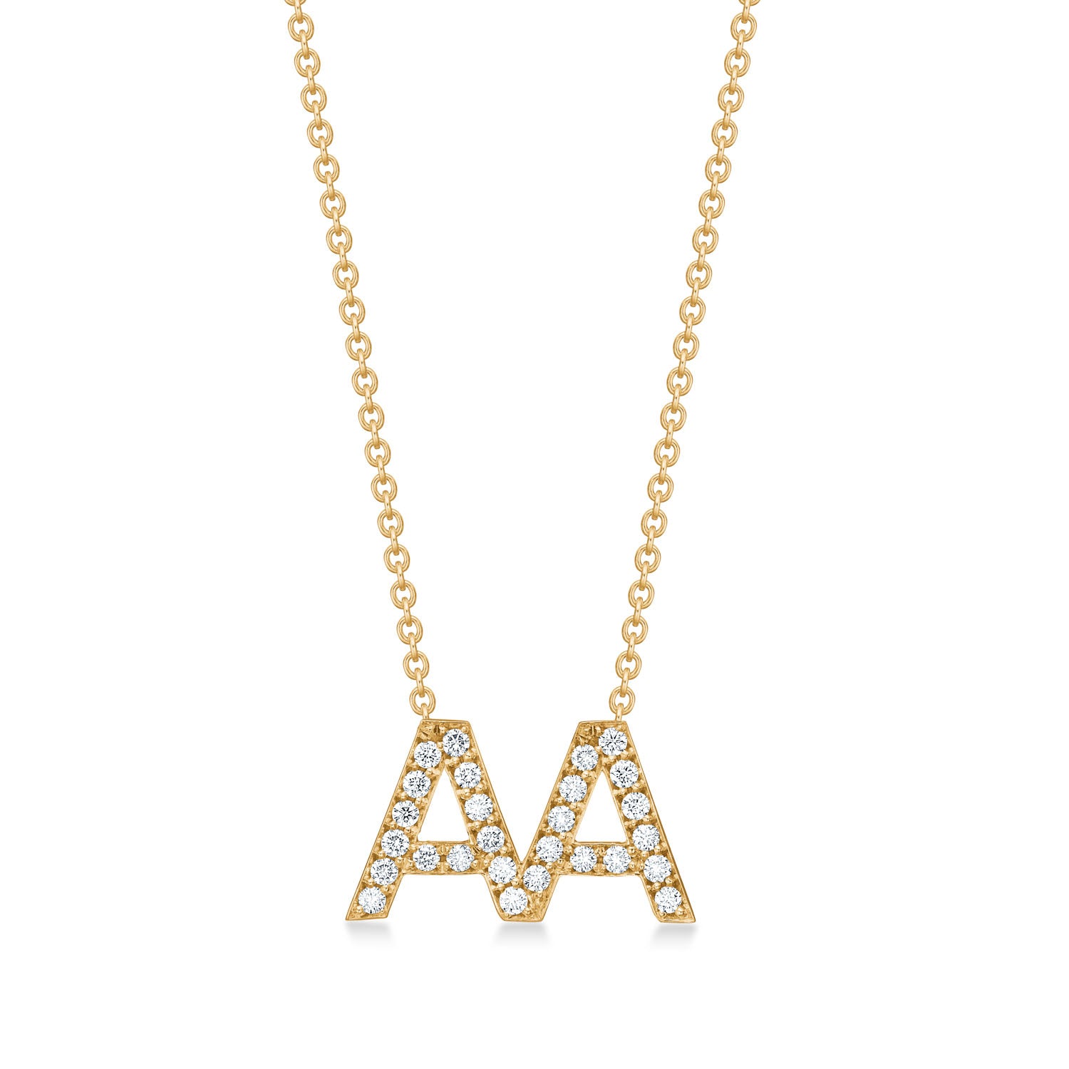 Letter Chain AA, 18K guld m. brillanter AA – fra Dirks Jewellery | Dirks Jewellery