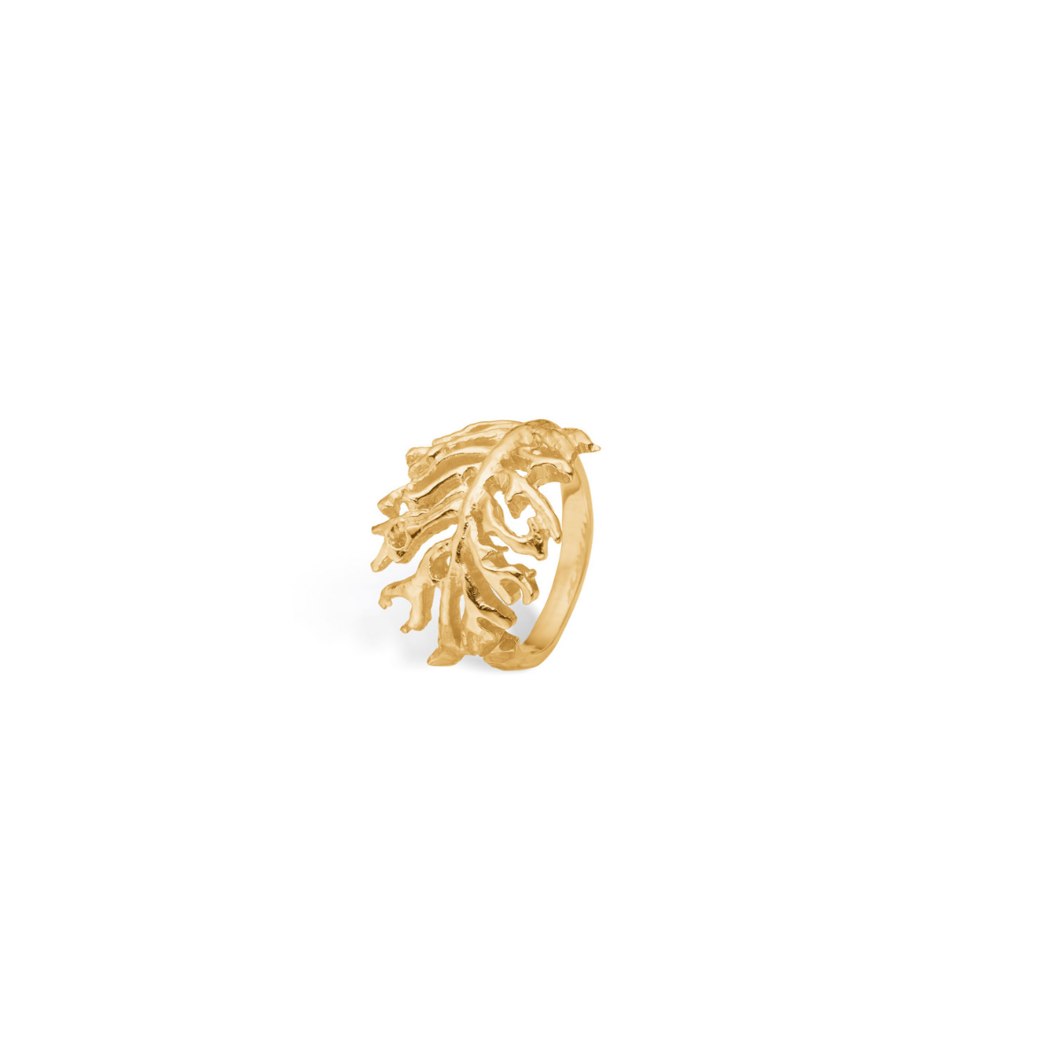 Feather small ring 14K ring