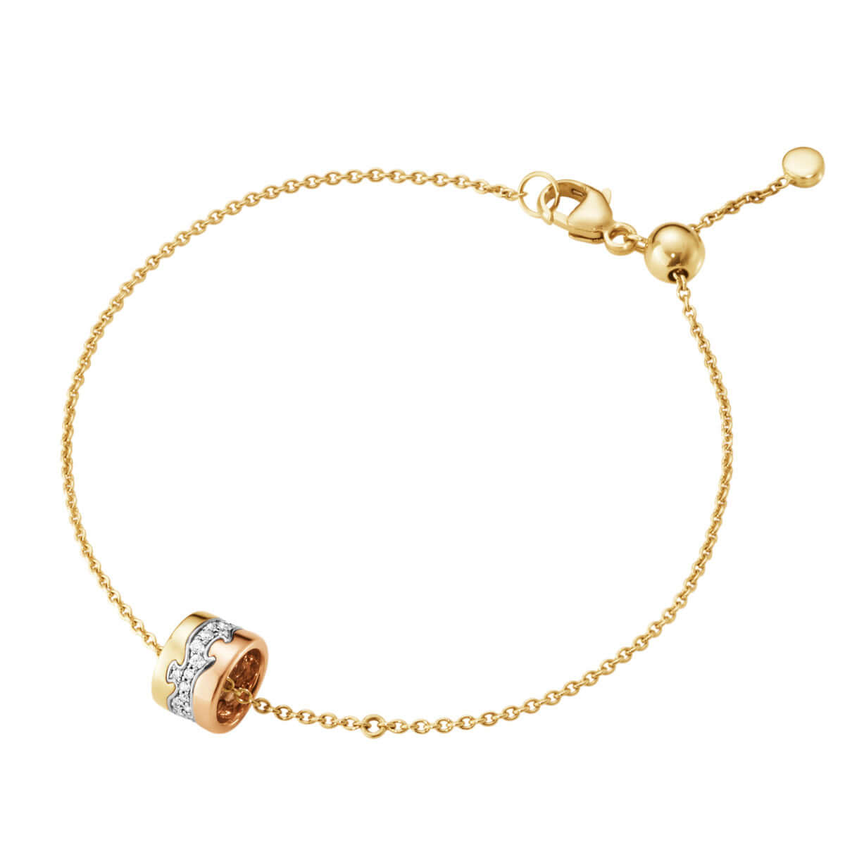 Fusion, bracelet 18K guld, hvidguld, rosaguld. – Ægte håndværk fra Dirks Jewellery