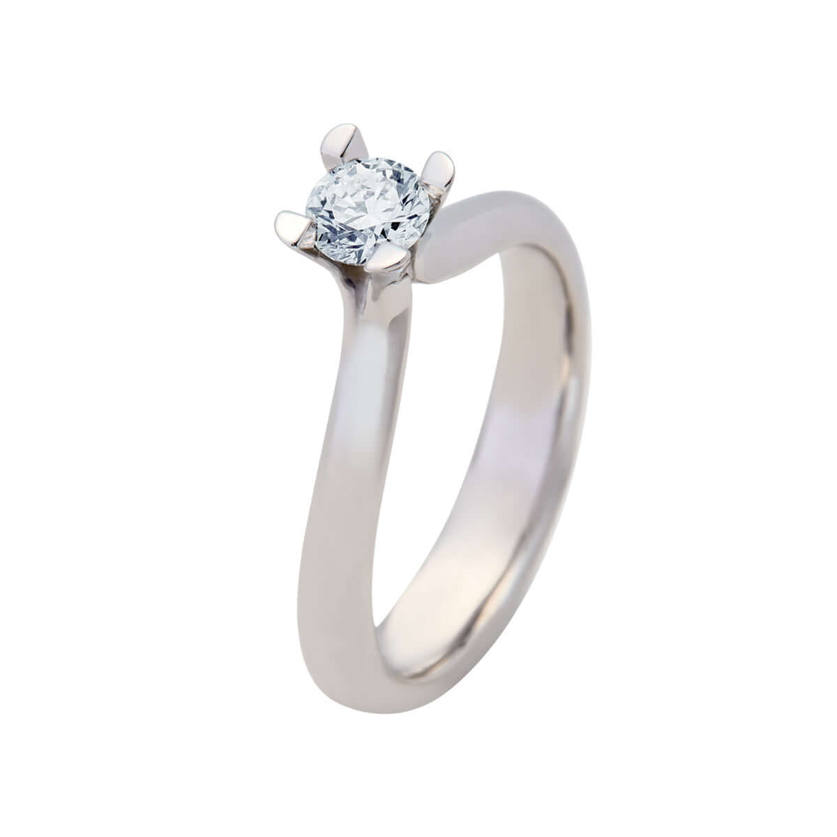 Grace, 14K hvidguldsring m. brillant – Ægte håndværk fra Dirks Jewellery
