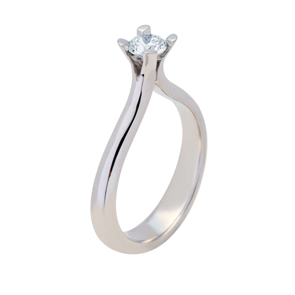Grace, 14K hvidguldsring m. brillant – Ægte håndværk fra Dirks Jewellery