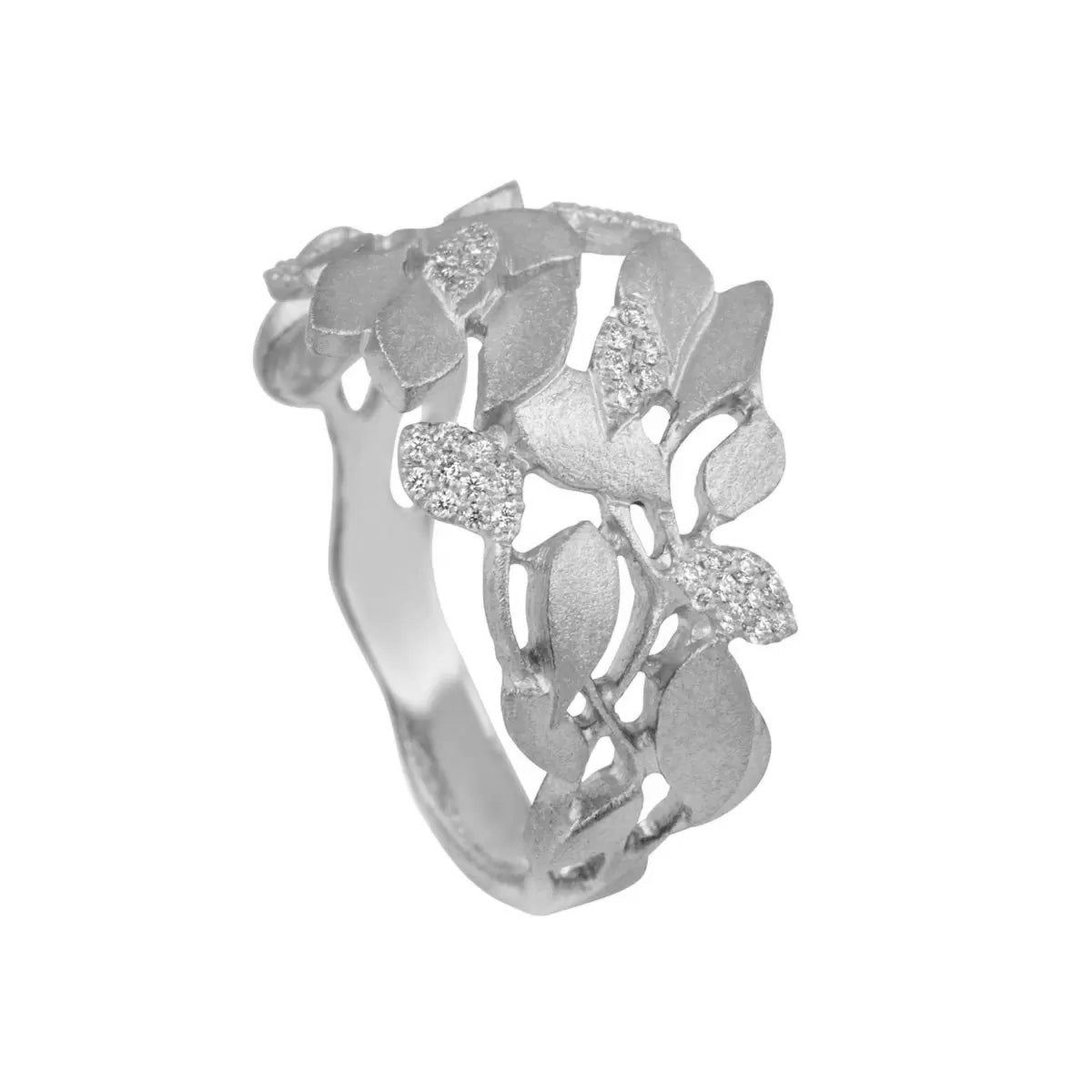 Leaves ring,14K hvg – fra Dirks Jewellery | Dirks Jewellery