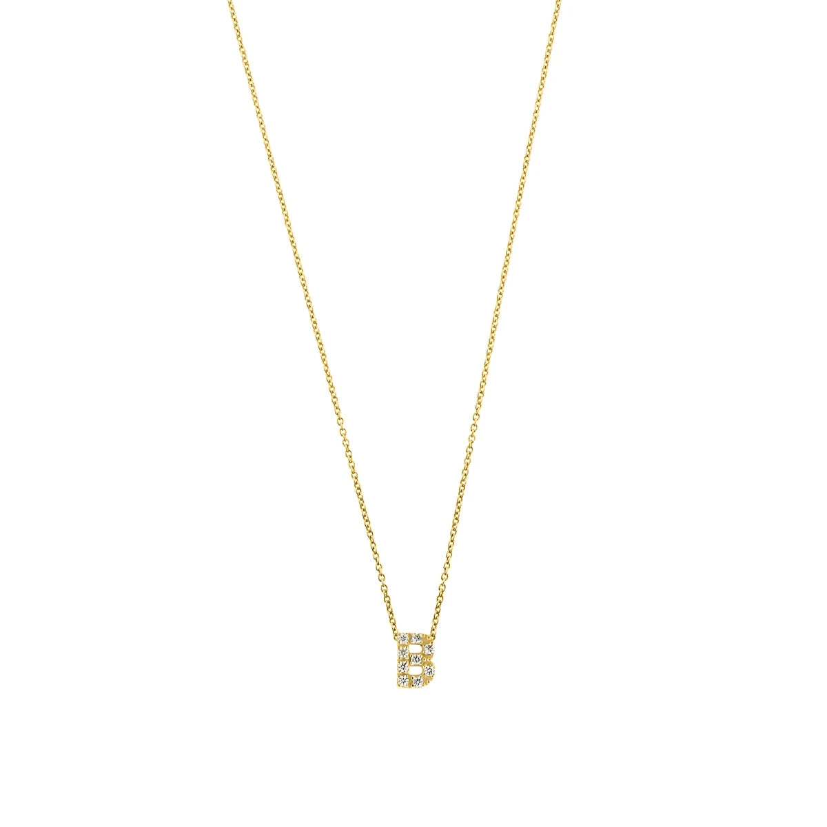 Letter halskæde m. Zircon, forgyldt – fra Mesh | Dirks Jewellery