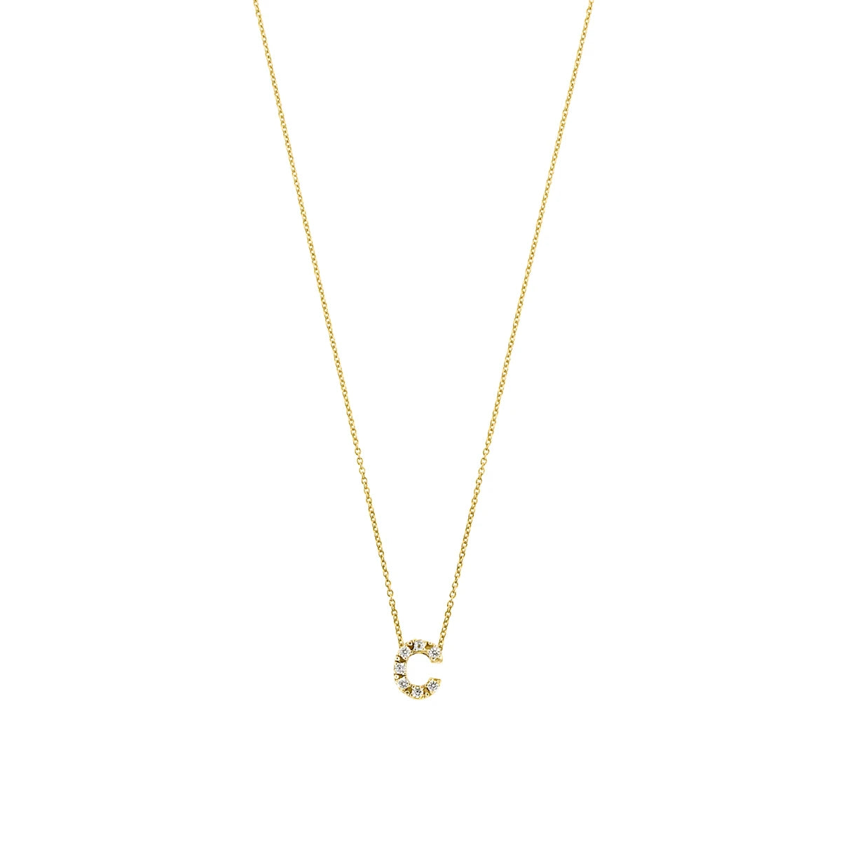 Letter halskæde m. Zircon, forgyldt – fra Mesh | Dirks Jewellery