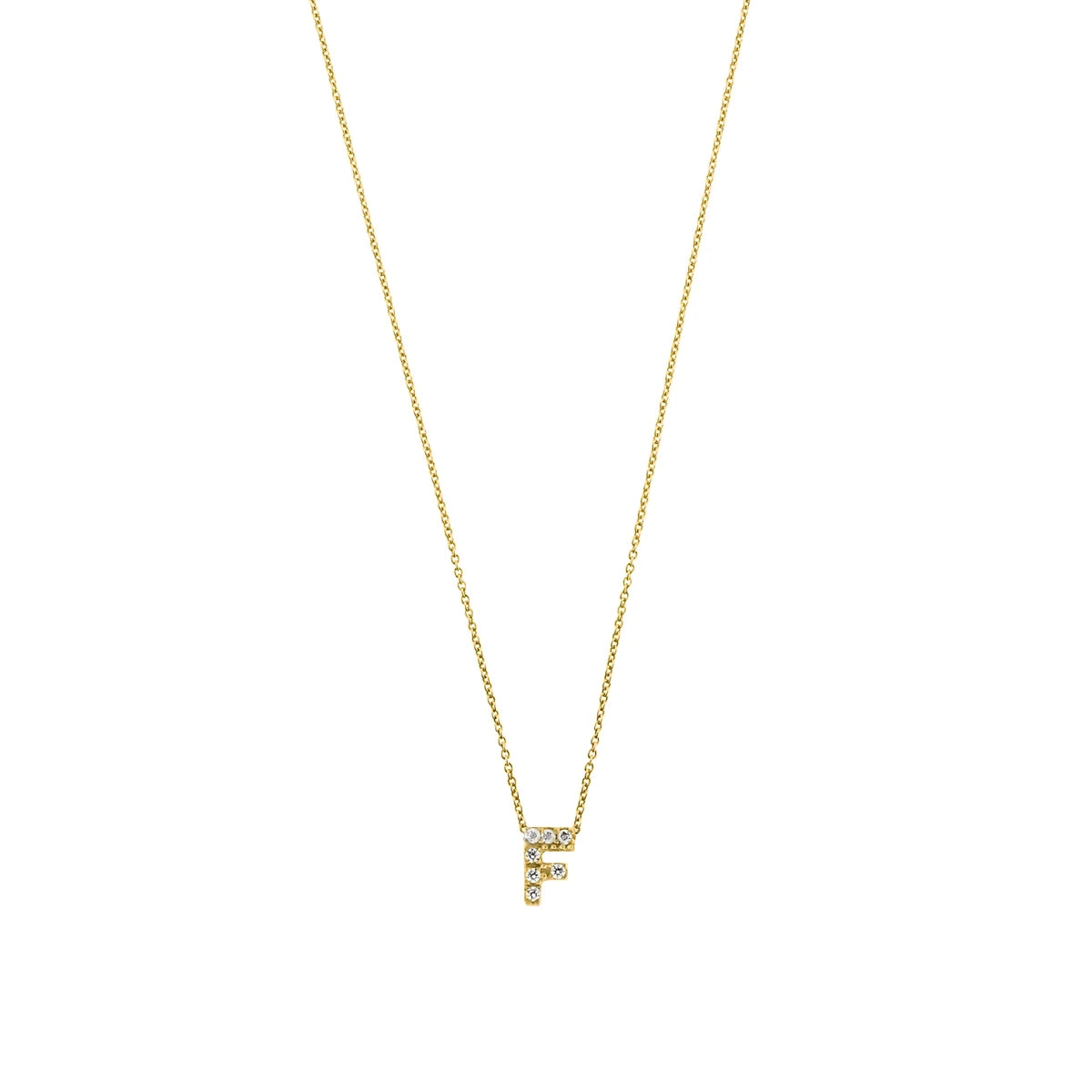 Letter halskæde m. Zircon, forgyldt – fra Mesh | Dirks Jewellery