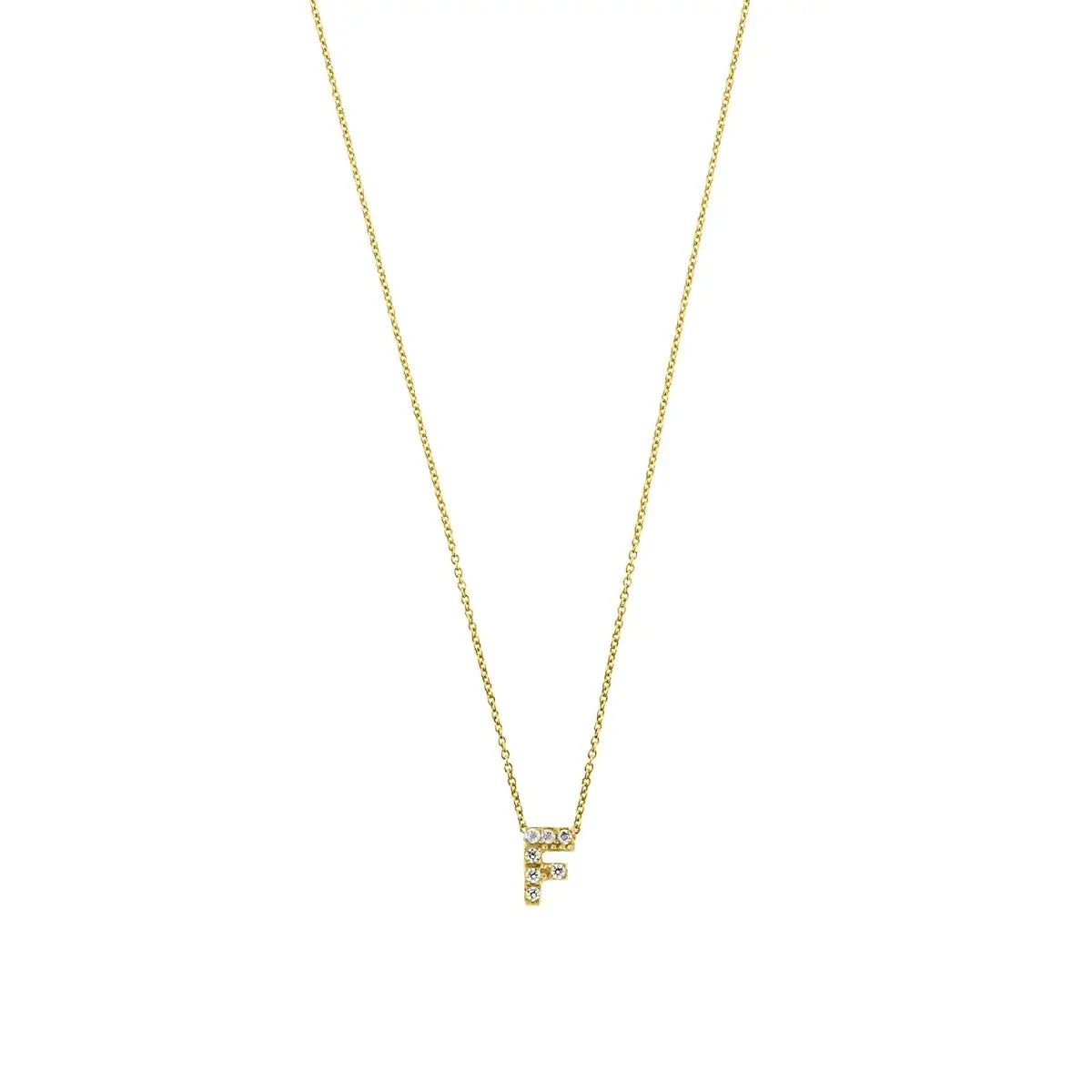 Letter halskæde m. Zircon, forgyldt – Ægte håndværk fra Dirks Jewellery