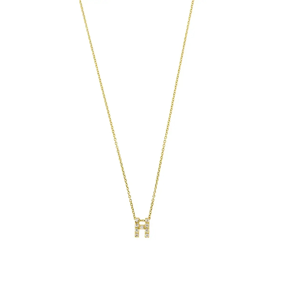 Letter halskæde m. Zircon, forgyldt – Ægte håndværk fra Dirks Jewellery