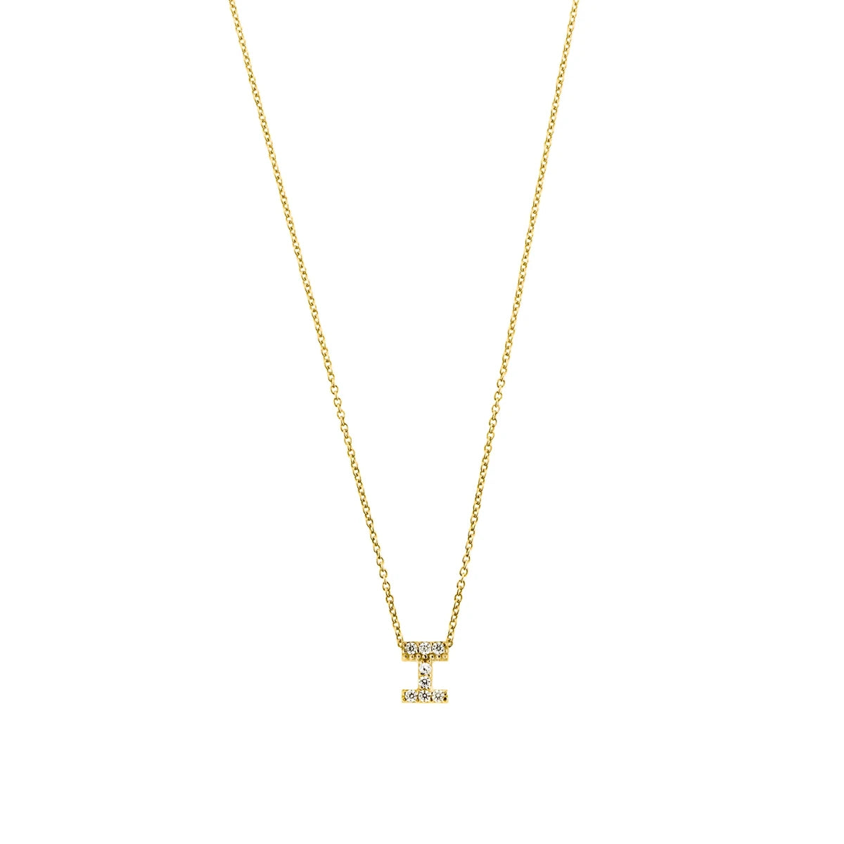 Letter halskæde m. Zircon, forgyldt – fra Mesh | Dirks Jewellery