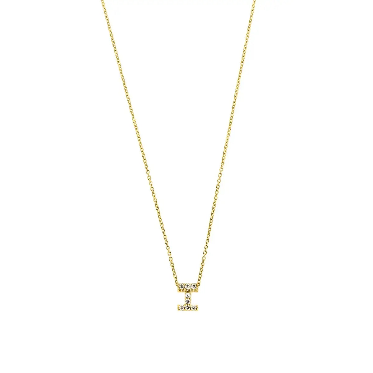 Letter halskæde m. Zircon, forgyldt – Ægte håndværk fra Dirks Jewellery