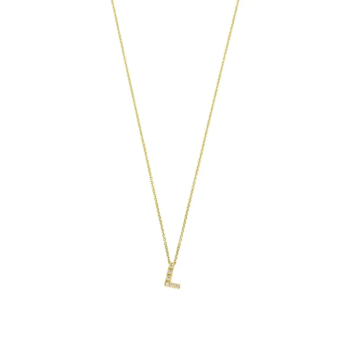 Letter halskæde m. Zircon, forgyldt – Ægte håndværk fra Dirks Jewellery