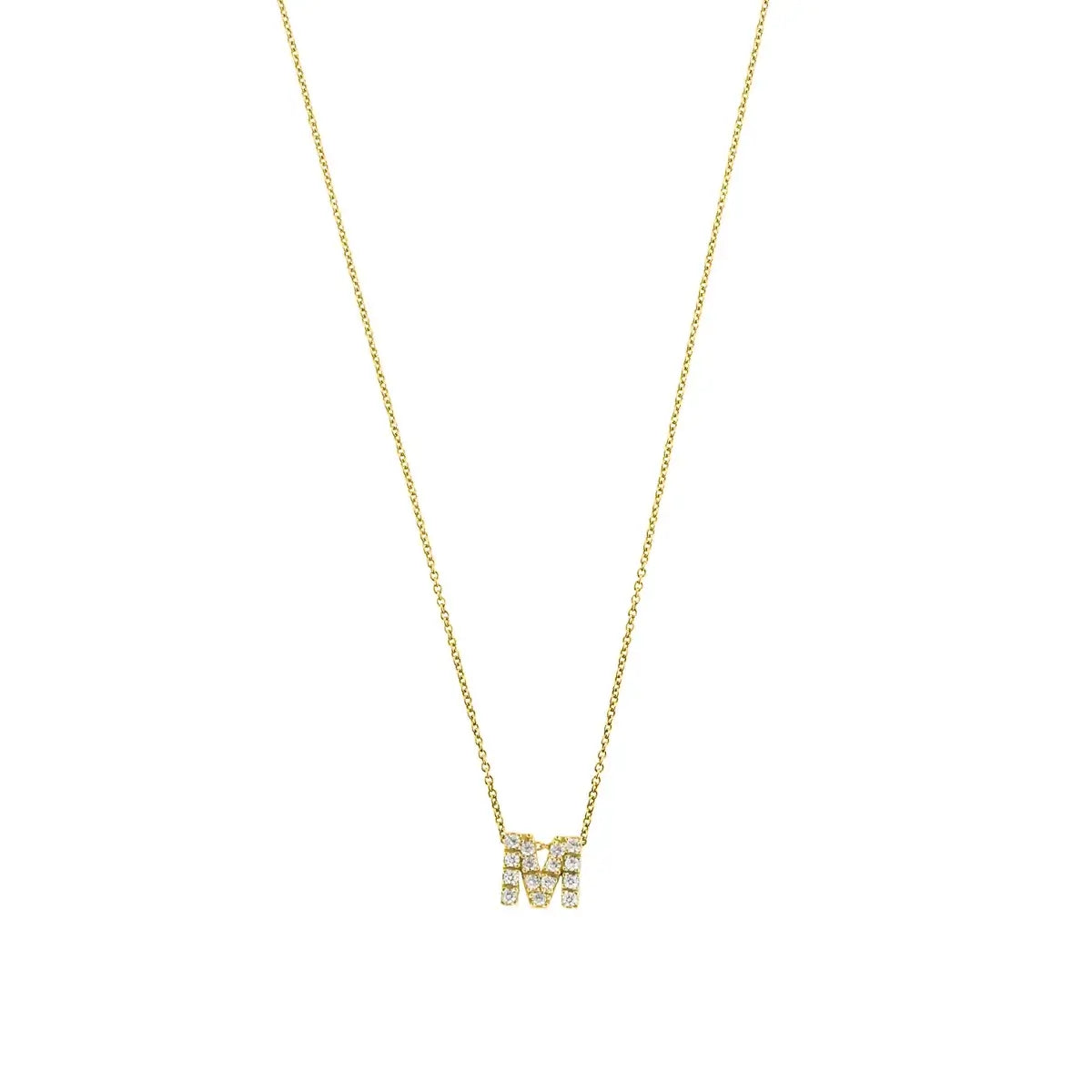 Letter halskæde m. Zircon, forgyldt – Ægte håndværk fra Dirks Jewellery