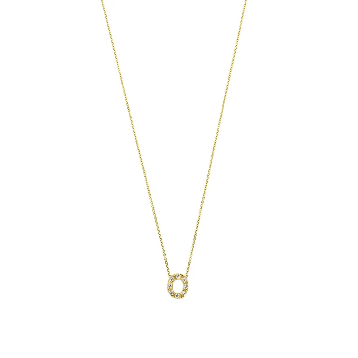 Letter halskæde m. Zircon, forgyldt – Ægte håndværk fra Dirks Jewellery