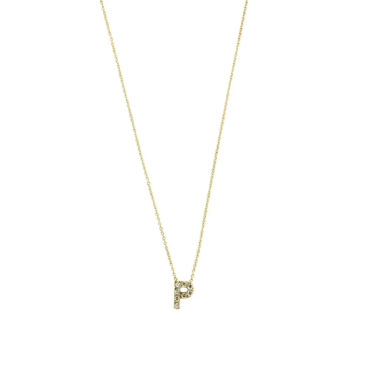 Letter halskæde m. Zircon, forgyldt – Ægte håndværk fra Dirks Jewellery