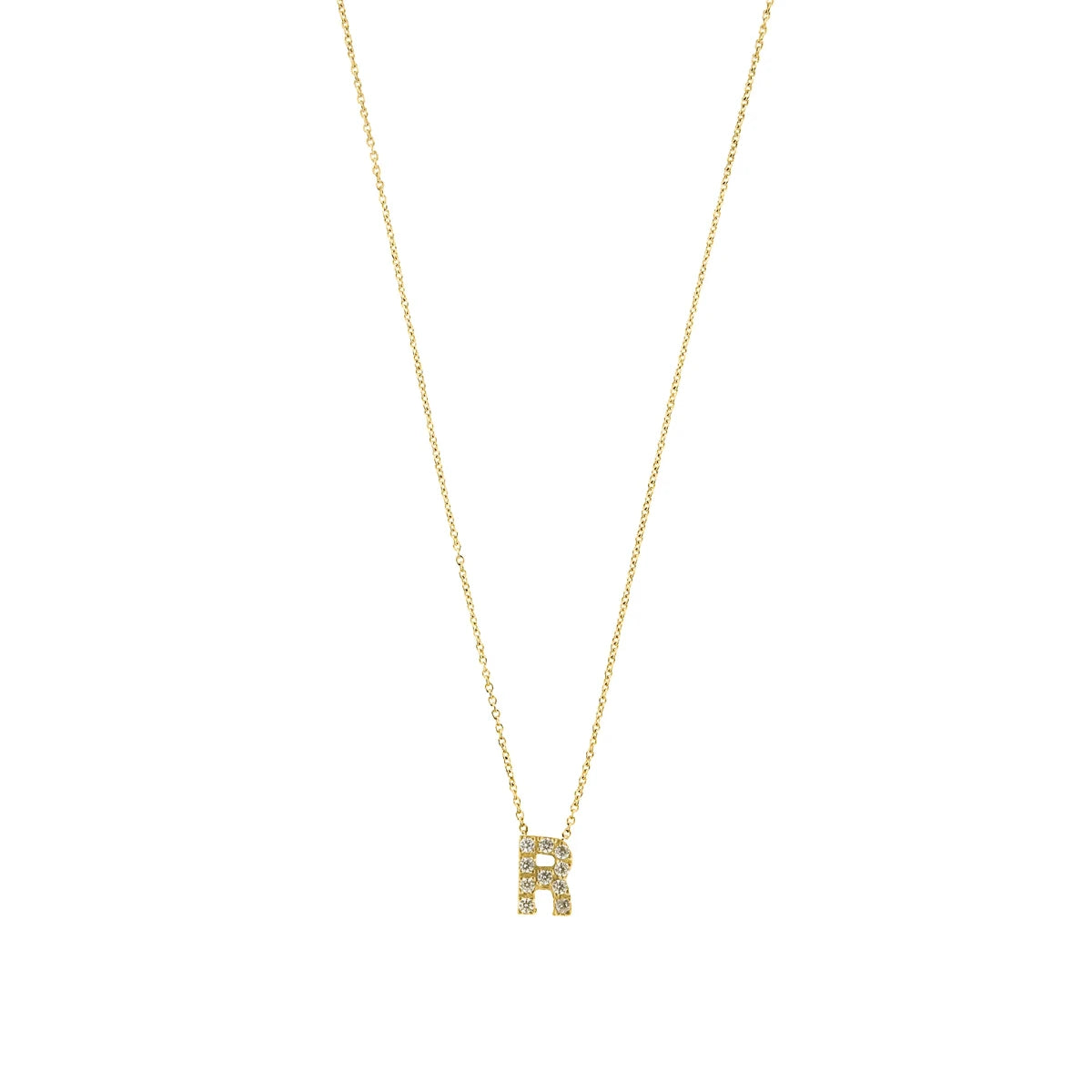 Letter halskæde m. Zircon, forgyldt – fra Mesh | Dirks Jewellery