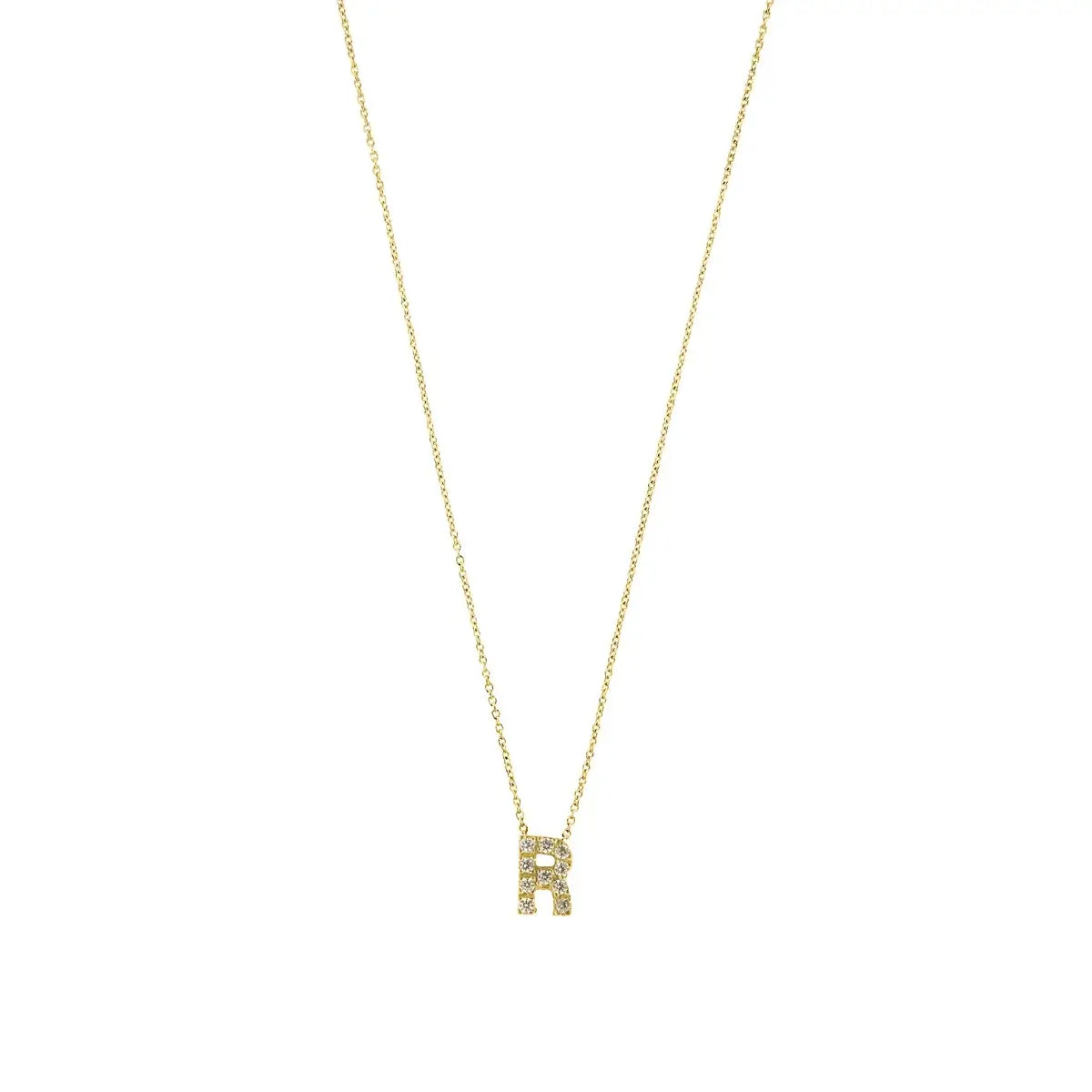 Letter halskæde m. Zircon, forgyldt – Ægte håndværk fra Dirks Jewellery