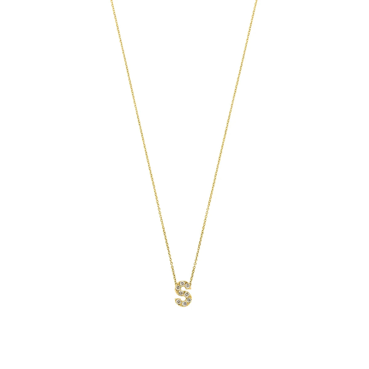 Letter halskæde m. Zircon, forgyldt – fra Mesh | Dirks Jewellery