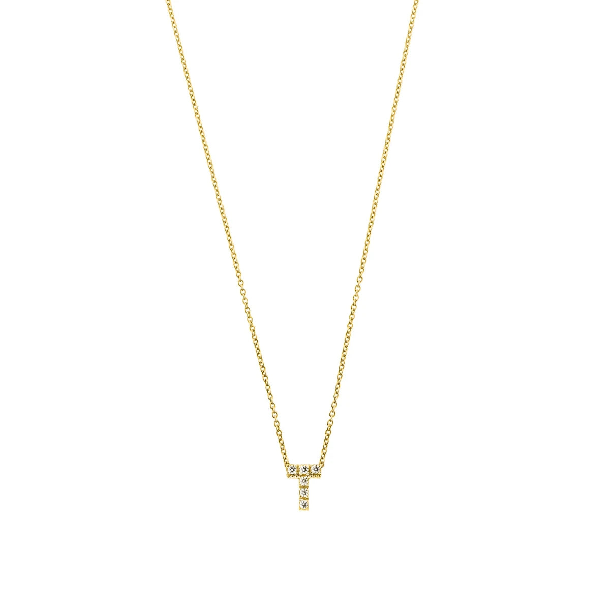 Letter halskæde m. Zircon, forgyldt – fra Mesh | Dirks Jewellery