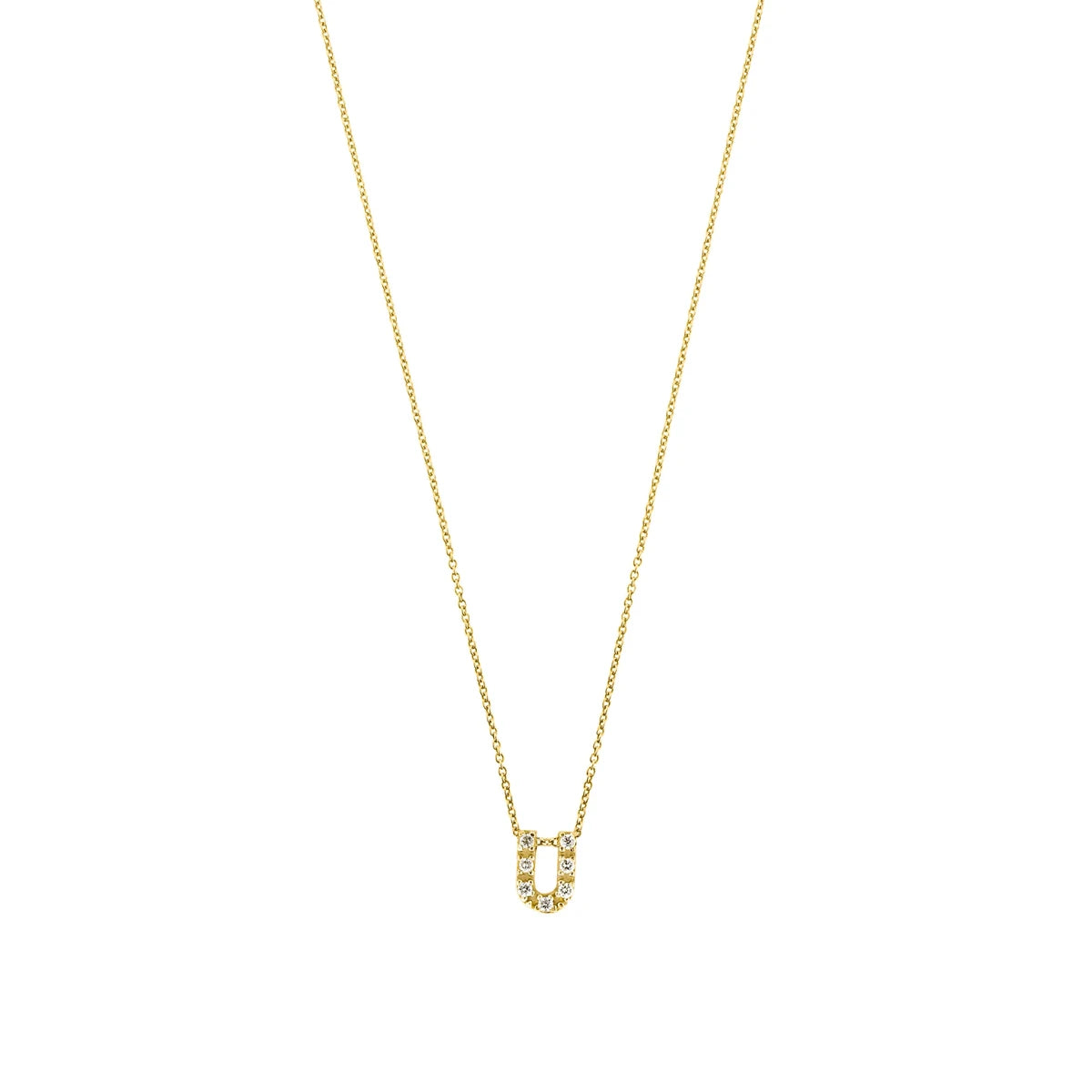 Letter halskæde m. Zircon, forgyldt – fra Mesh | Dirks Jewellery