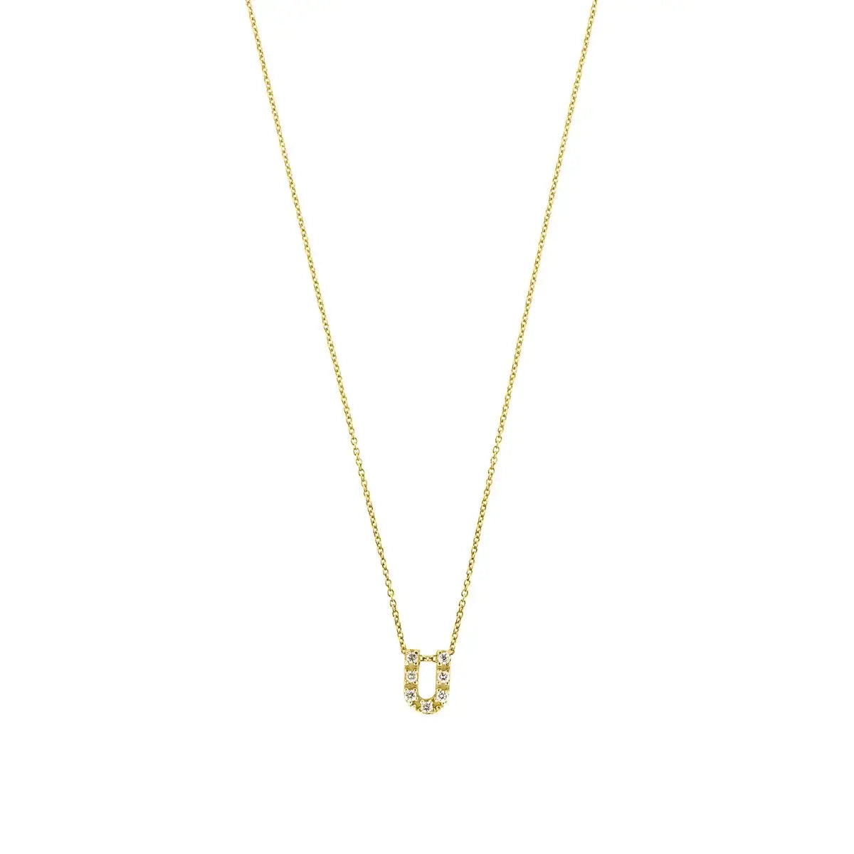 Letter halskæde m. Zircon, forgyldt – Ægte håndværk fra Dirks Jewellery