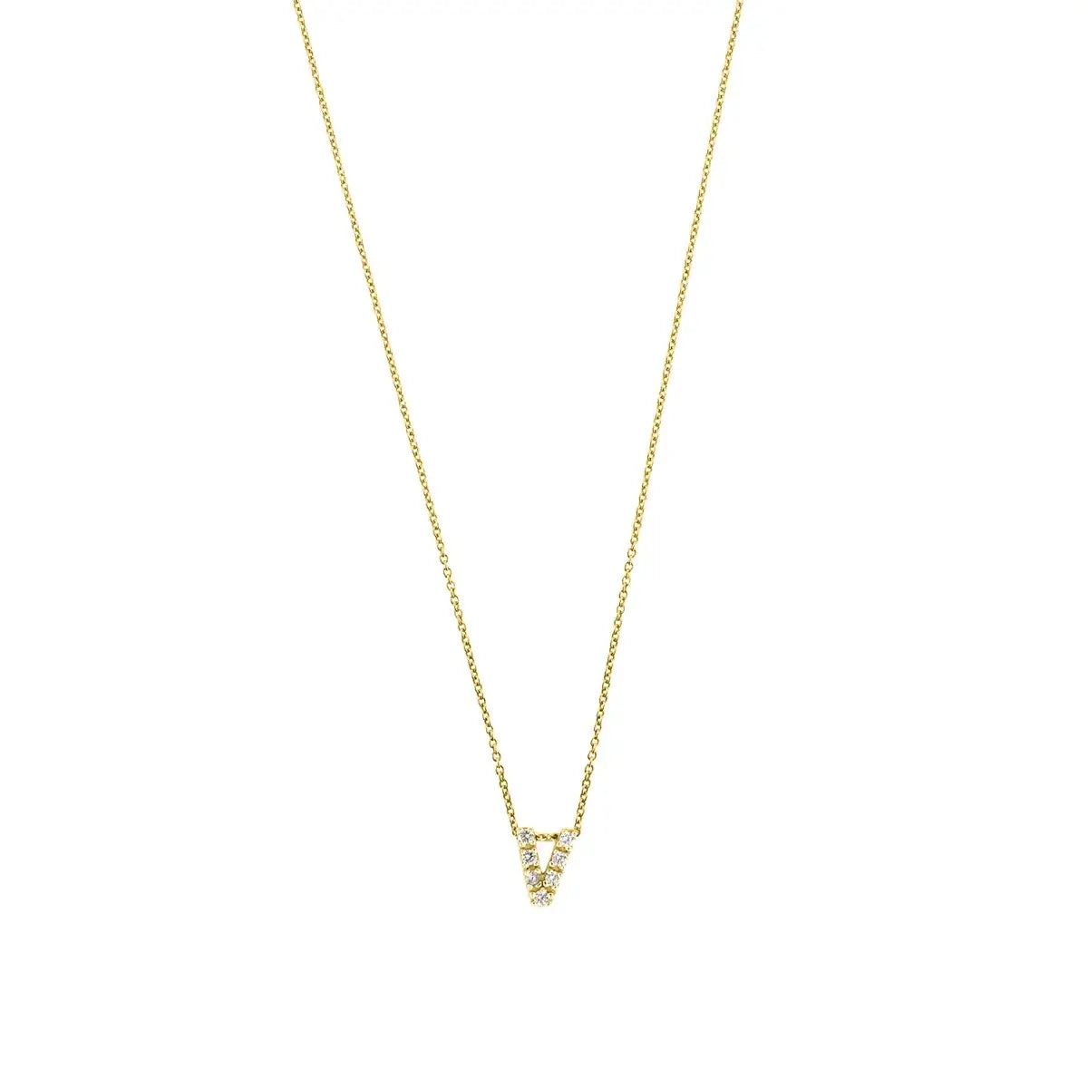 Letter halskæde m. Zircon, forgyldt – Ægte håndværk fra Dirks Jewellery