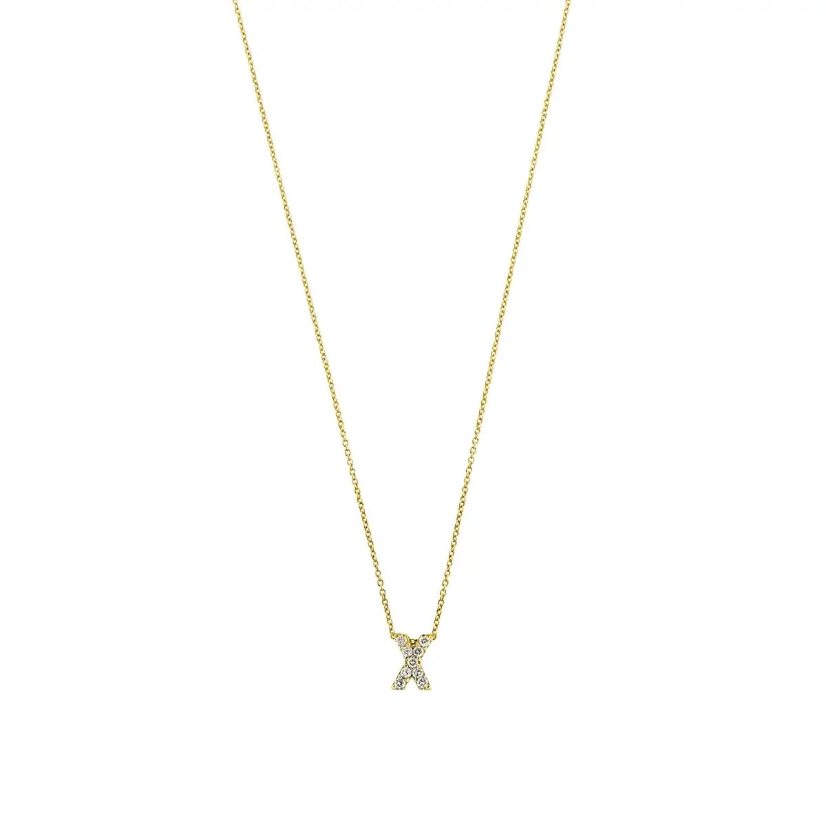 Letter halskæde m. Zircon, forgyldt – Ægte håndværk fra Dirks Jewellery