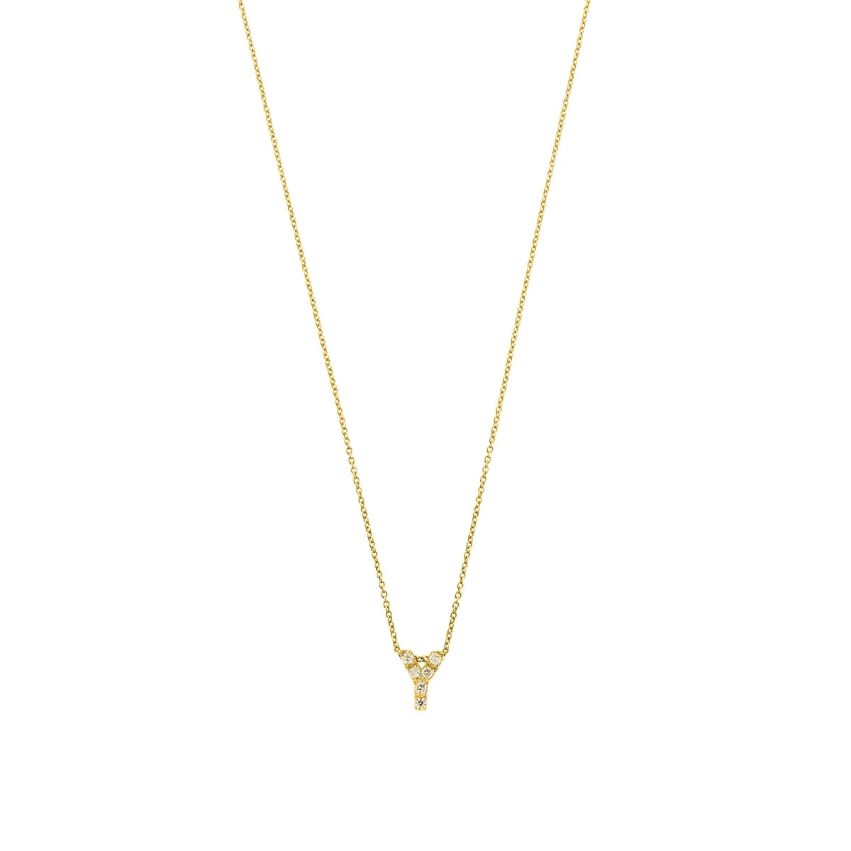 Letter halskæde m. Zircon, forgyldt – fra Mesh | Dirks Jewellery