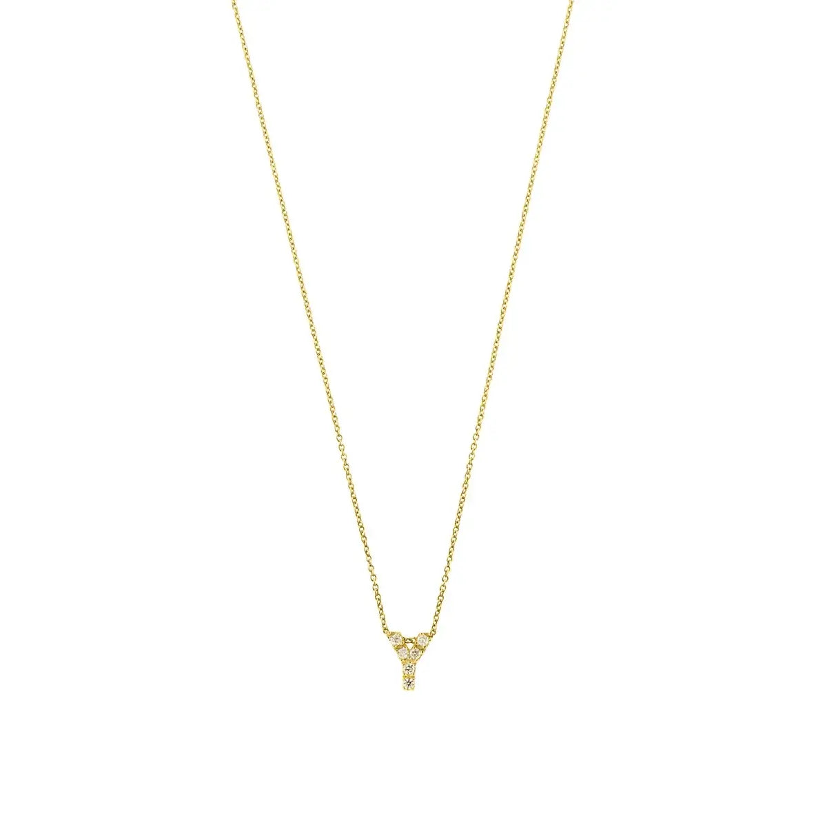 Letter halskæde m. Zircon, forgyldt – Ægte håndværk fra Dirks Jewellery