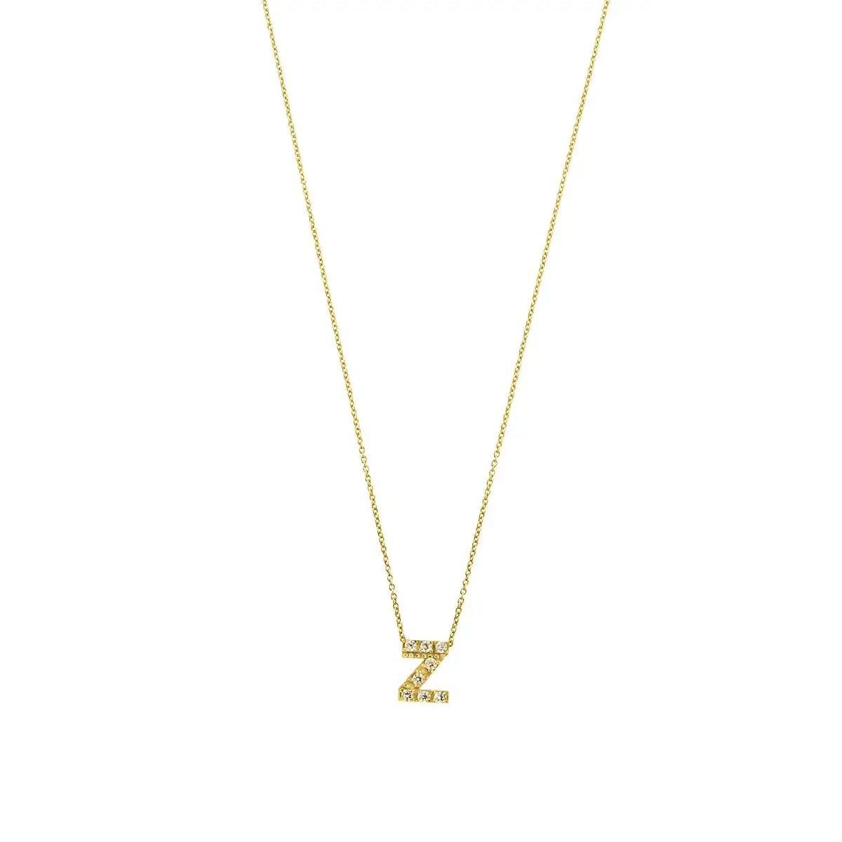 Letter halskæde m. Zircon, forgyldt – Ægte håndværk fra Dirks Jewellery