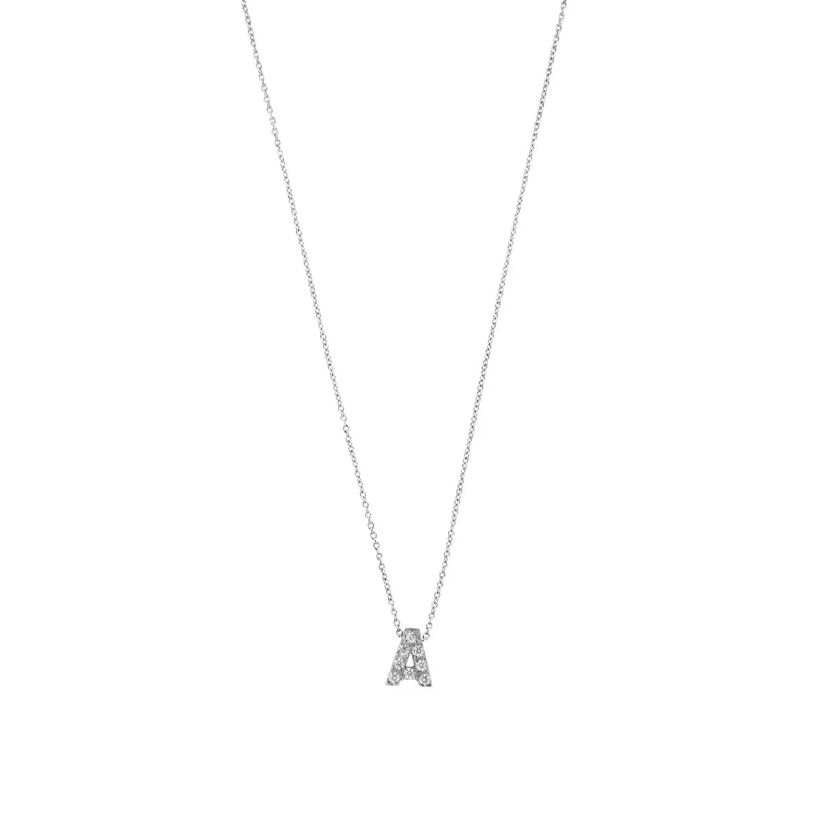 Letter halskæde m. Zircon, sølv – fra Mesh | Dirks Jewellery