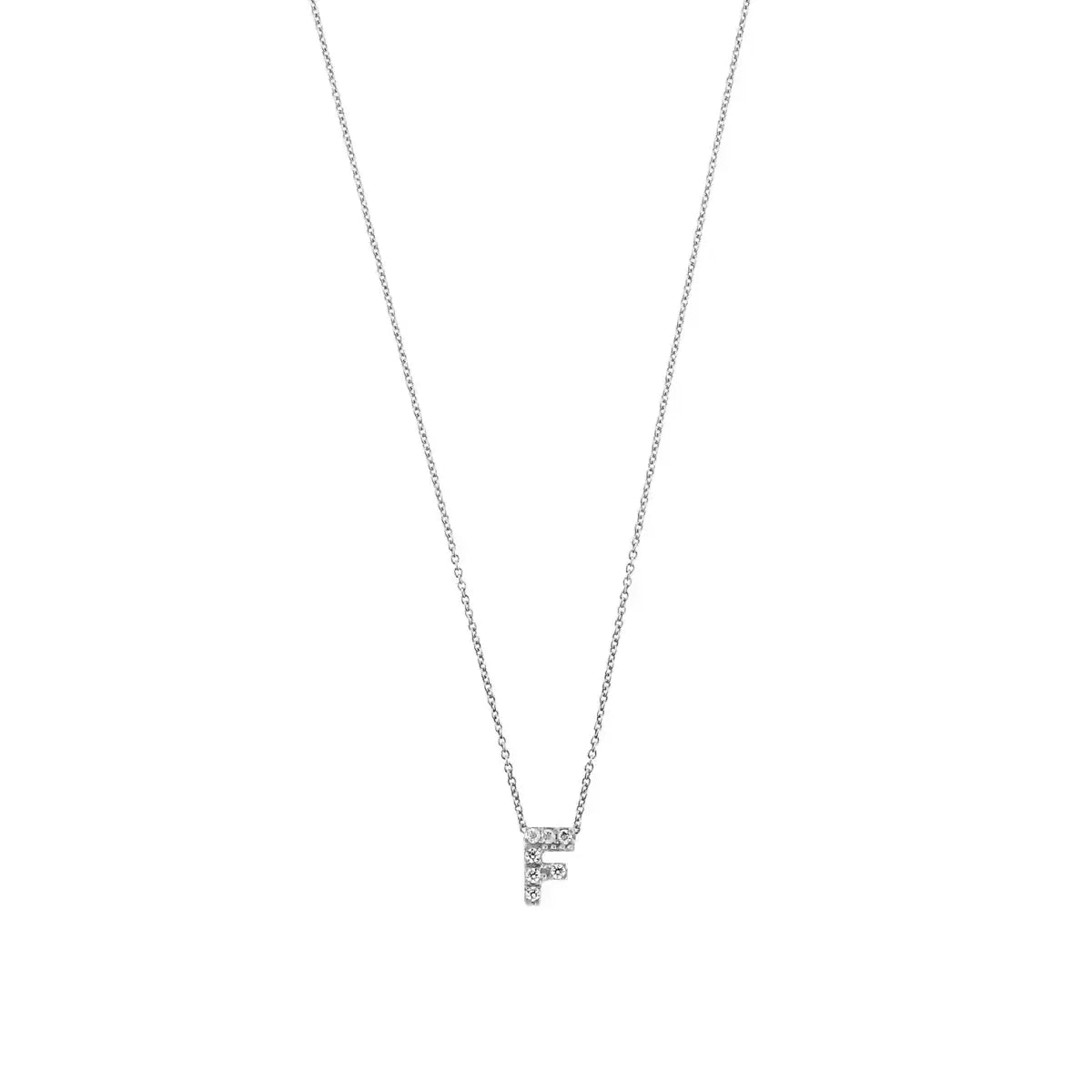 Letter halskæde m. Zircon, sølv – Ægte håndværk fra Dirks Jewellery