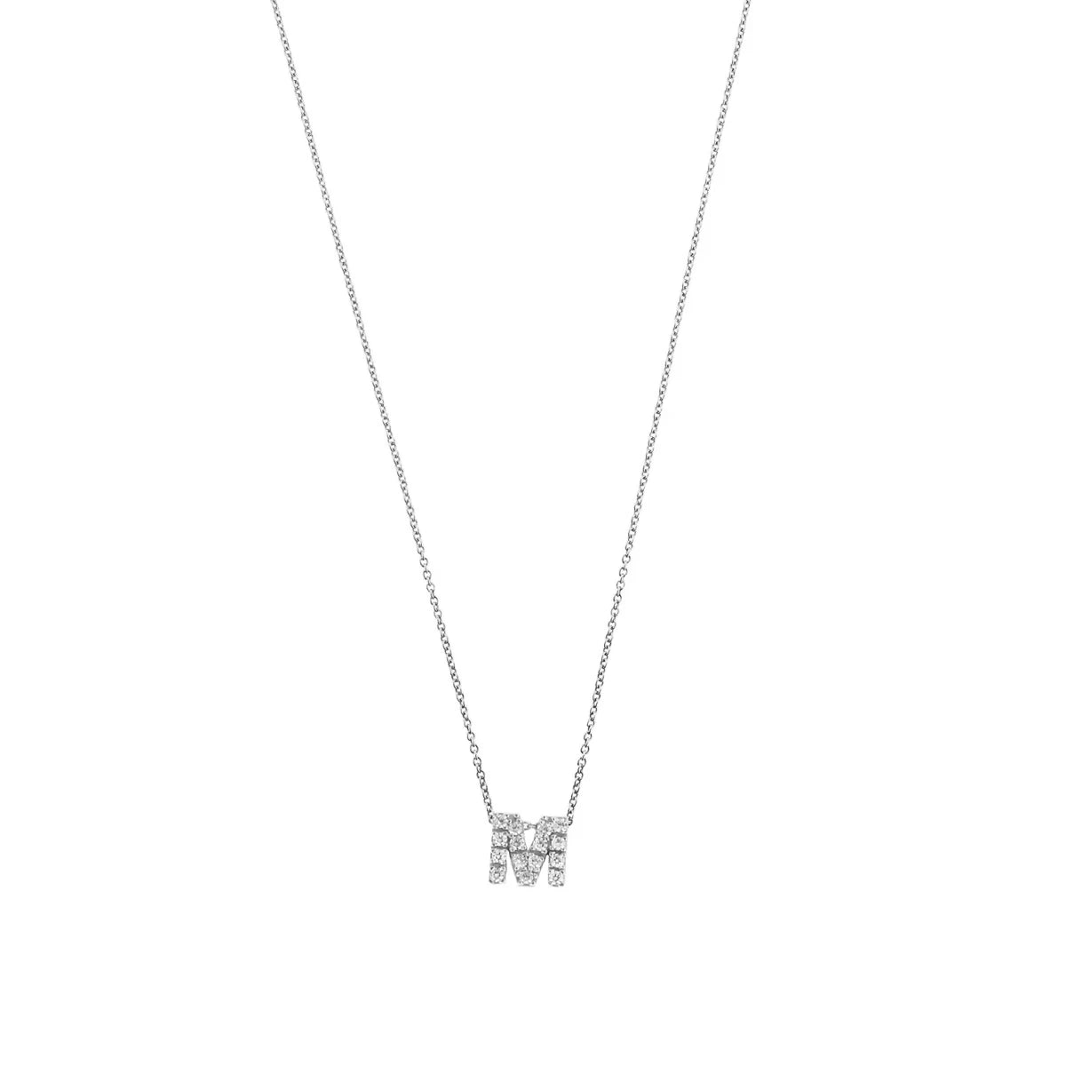 Letter halskæde m. Zircon, sølv – fra Mesh | Dirks Jewellery