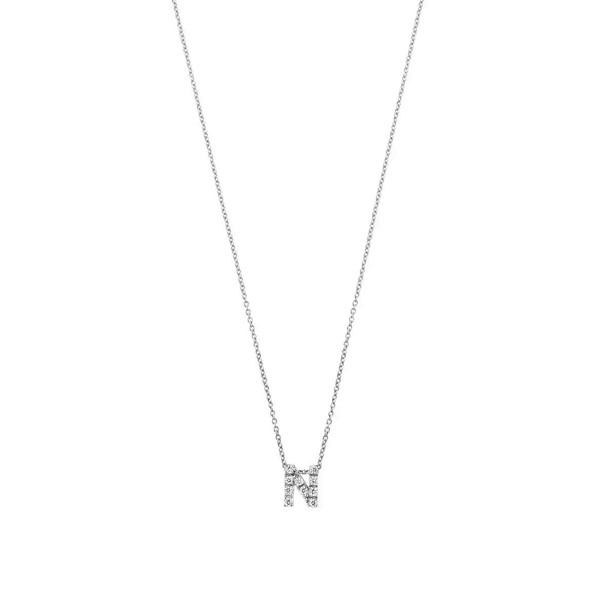 Letter halskæde m. Zircon, sølv – Ægte håndværk fra Dirks Jewellery