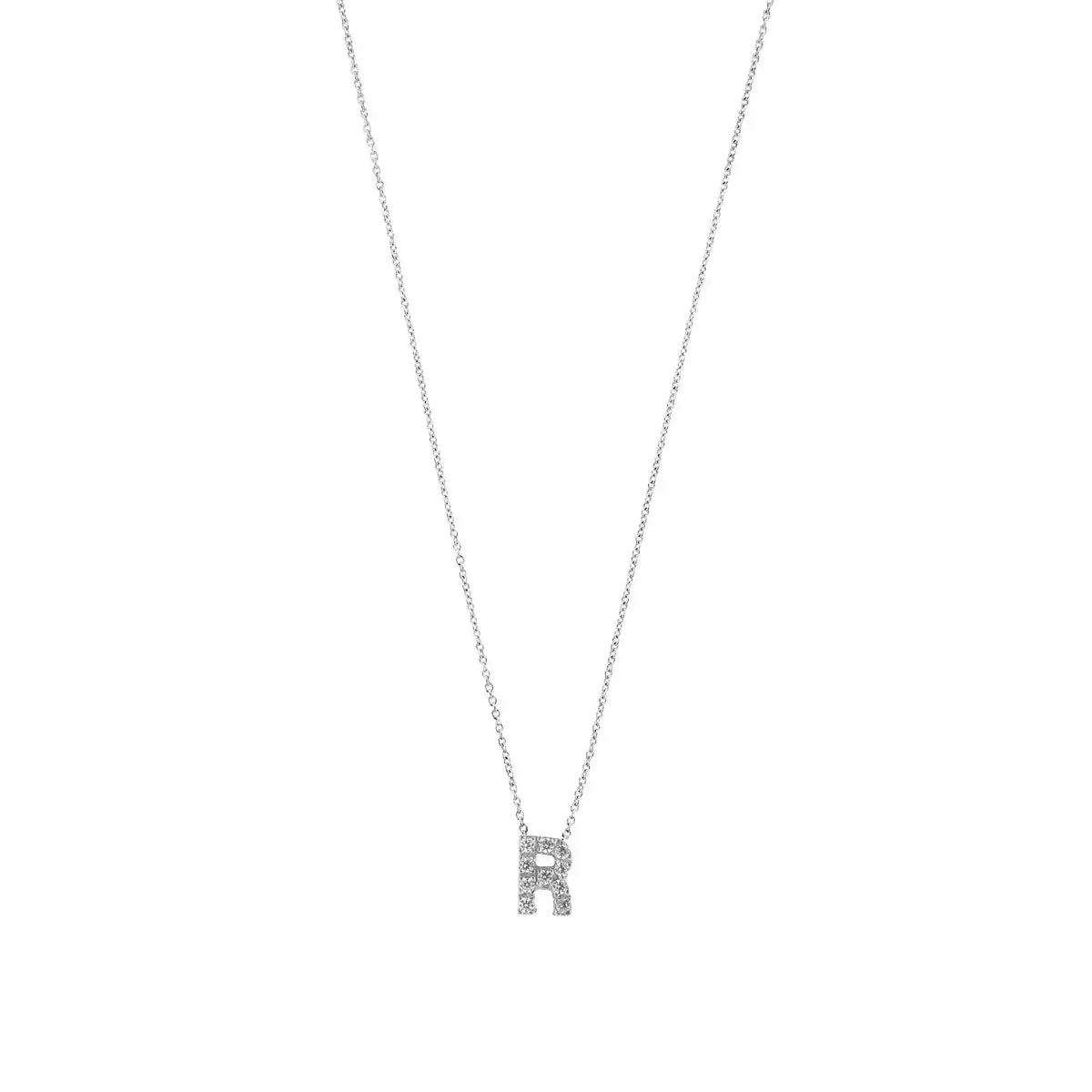 Letter halskæde m. Zircon, sølv – Ægte håndværk fra Dirks Jewellery